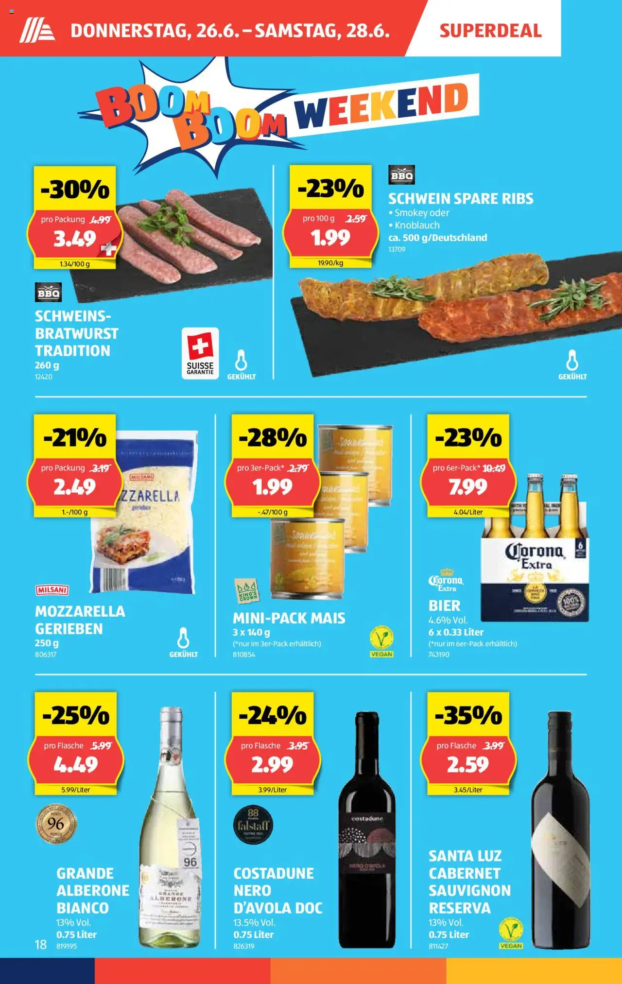 Aldi Aktionen ab 26.06.2025 | Seite: 19 | Produkte: Spare Ribs, Bier, Knoblauch