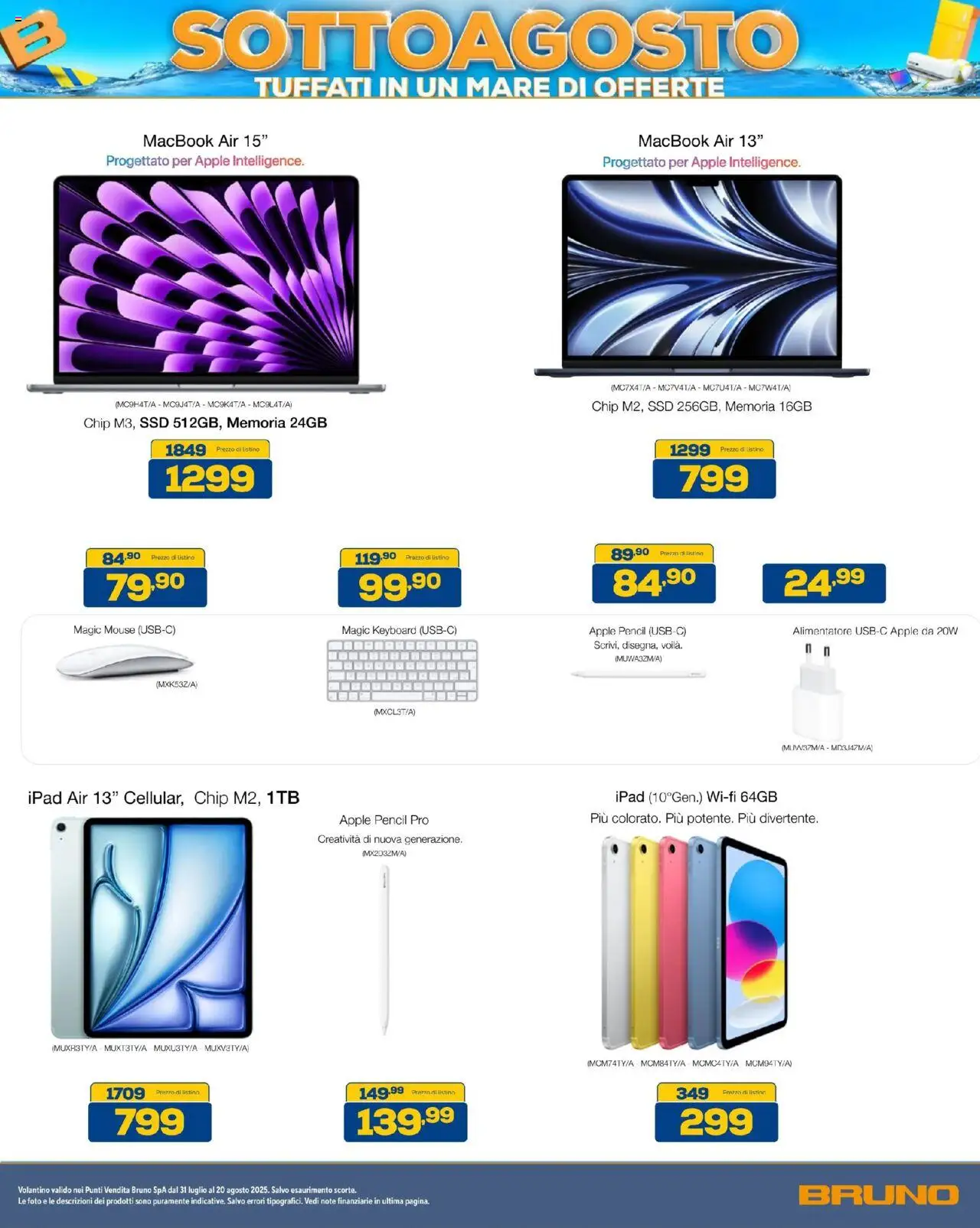 Volantino BRUNO del 08.08.2025 | Pagina: 11 | Prodotti: Macbook air, Mouse, Ipad, Macbook