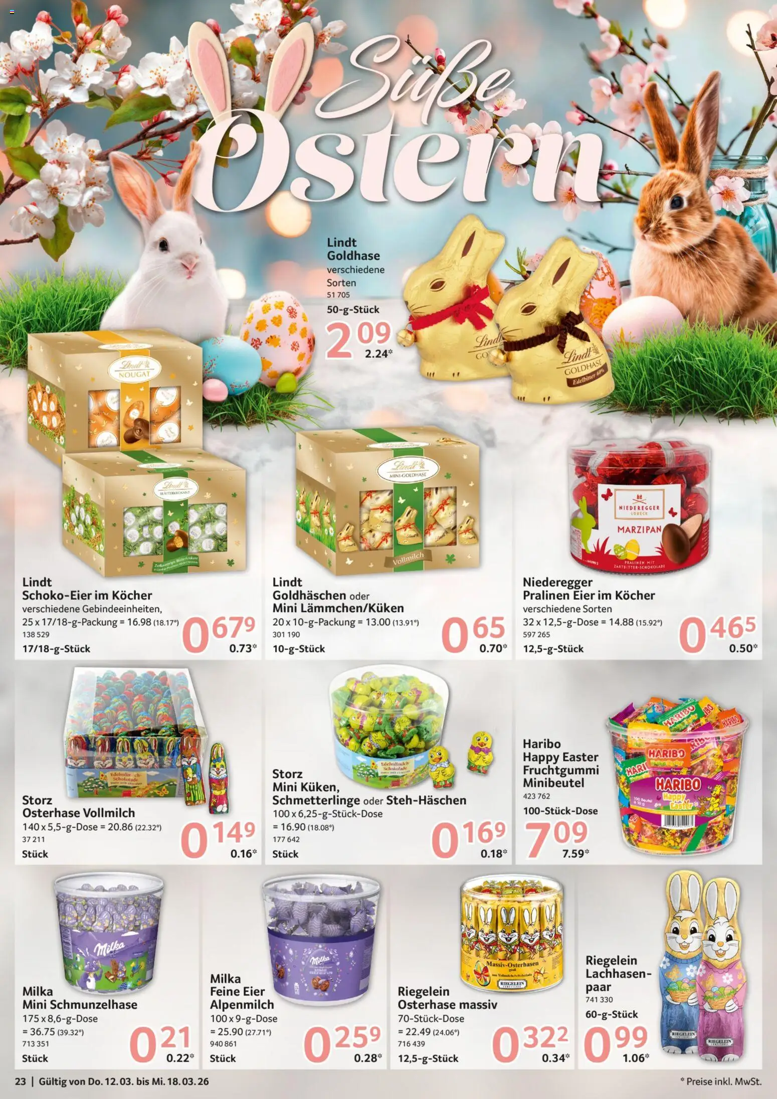 Selgros Prospekt 	 – gültig ab 12.03.2026 | Seite: 23 | Produkte: Haribo, Eier, Schokolade, Milka