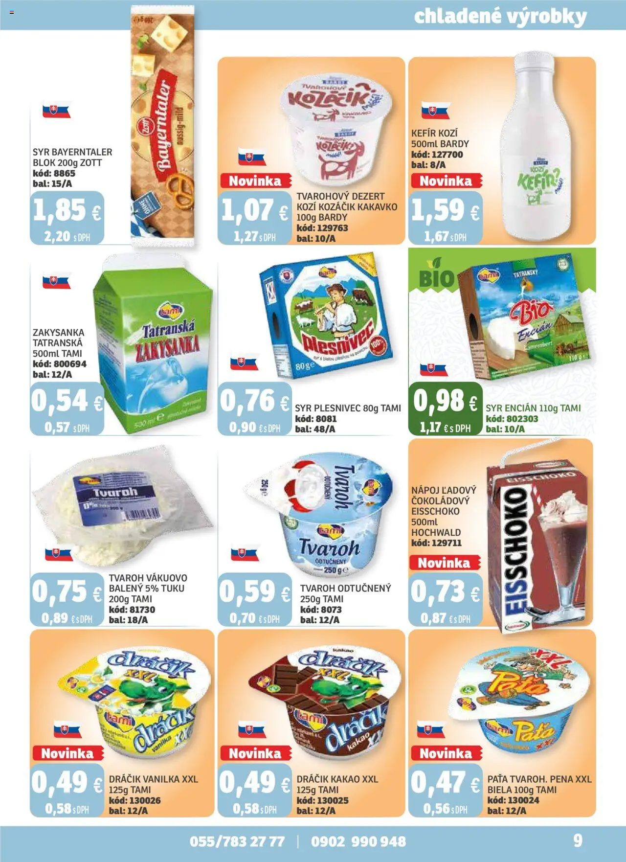Labaš magazín │ platný od 22.08.2025 | Strana: 9 | Produkty: Syr, Tvaroh, Encián, Kakao