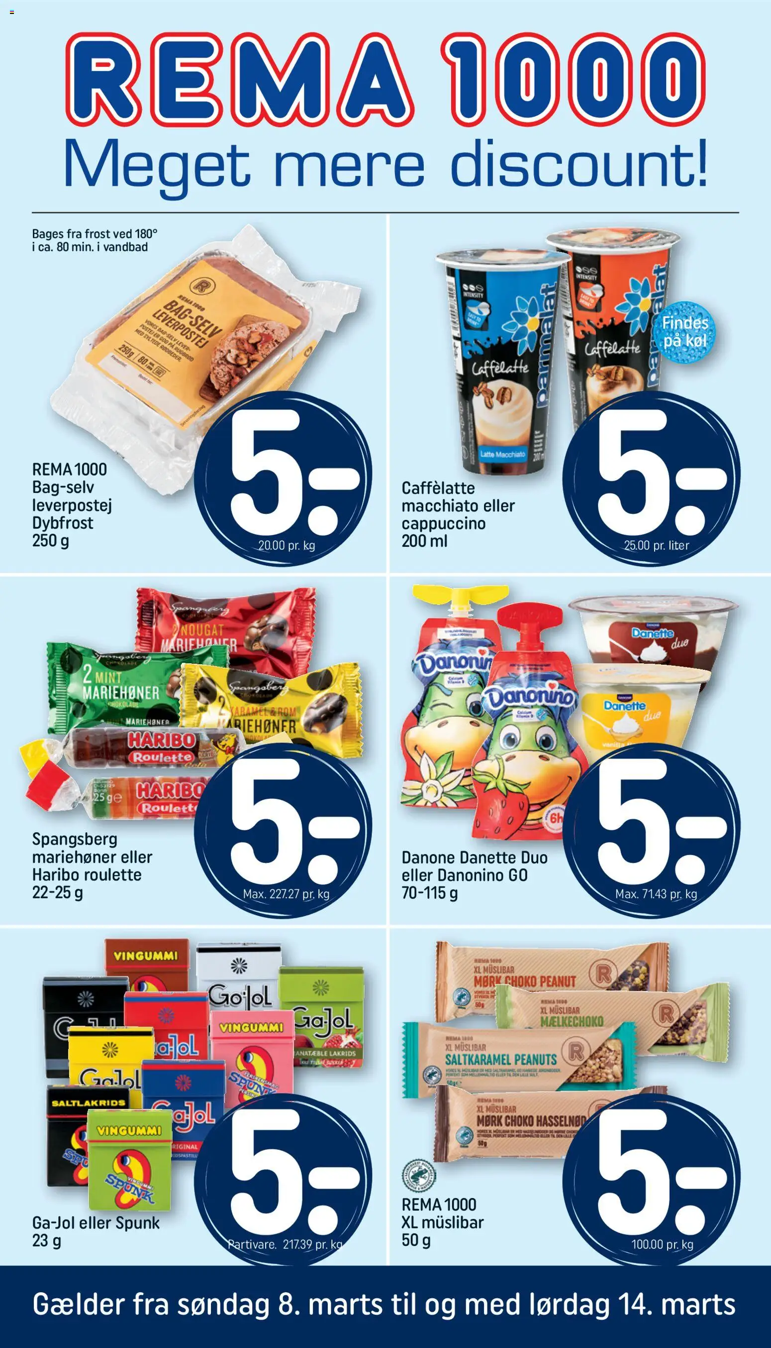 Rema 1000 tilbudsavis – gyldig fra 07.03.2026 | Side: 1 | Produkter: Peanuts, Lakrids, Rom, Nougat
