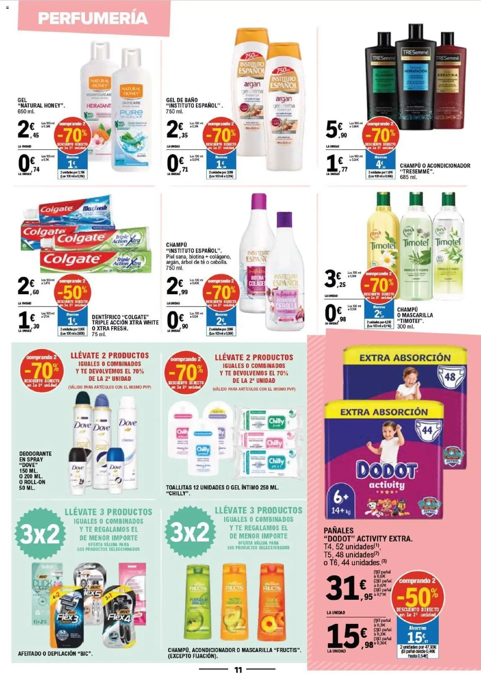 E.Leclerc Mas Barato │ válido desde el 04.03.2026 | Página: 11 | Productos: Champú, Acondicionador, Παγωμένο τσάι, Baño