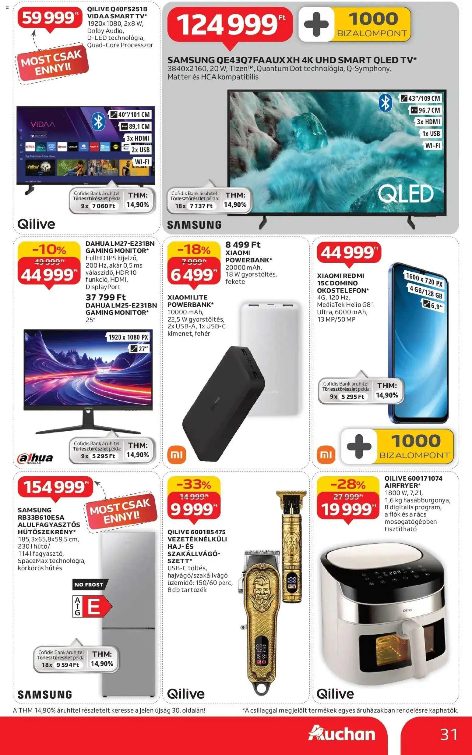 Auchan akciós ujság - amely érvényes a következő dátumtól: 15.01.2026 | Oldal: 31 | Termékek: USB, Szakállvágó, Xiaomi, Samsung