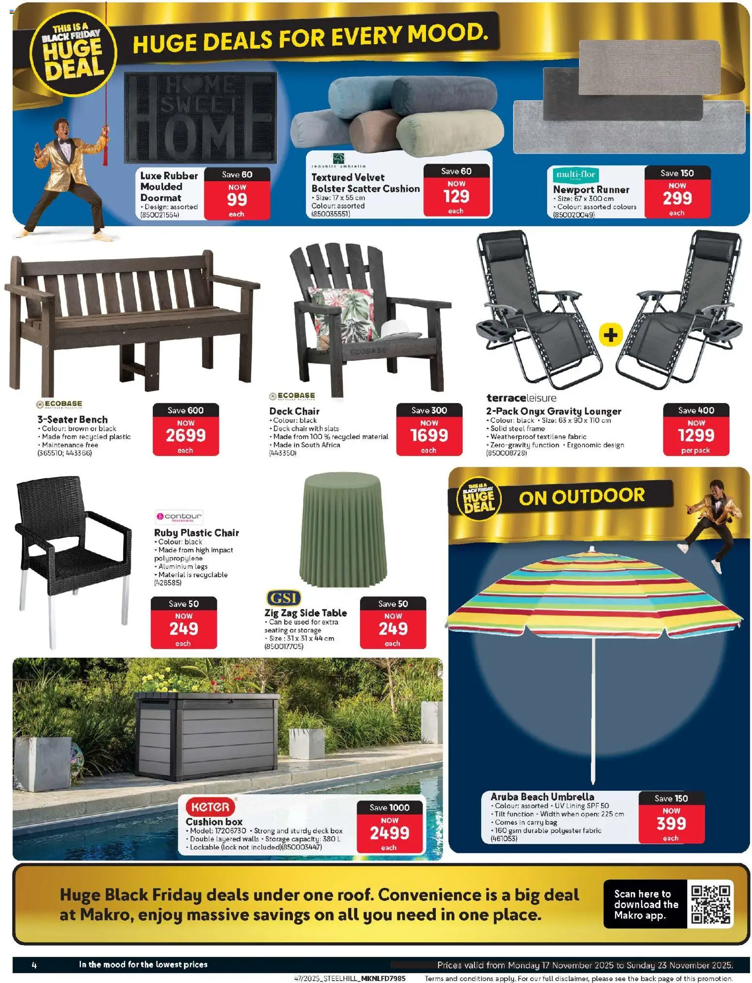 New Makro catalogue – valid from 17.11.2025 | Page: 4 | Products: Lock, Chair, Box, Doormat