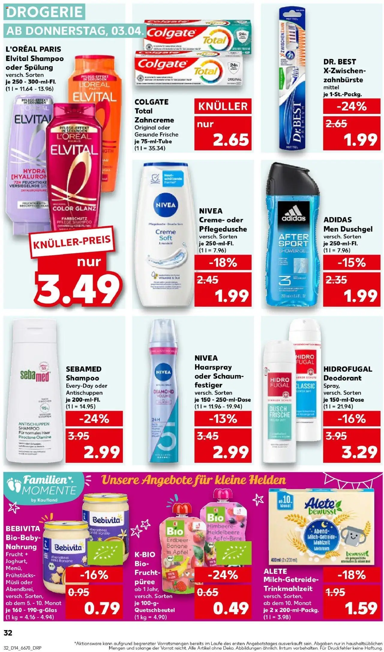 Kaufland - Moers-Hochstraß, Römerstraße 570 - gültig ab dem 03.04.2025 | Seite: 32 | Produkte: Äpfel, Spülung, Haarspray, Duschgel