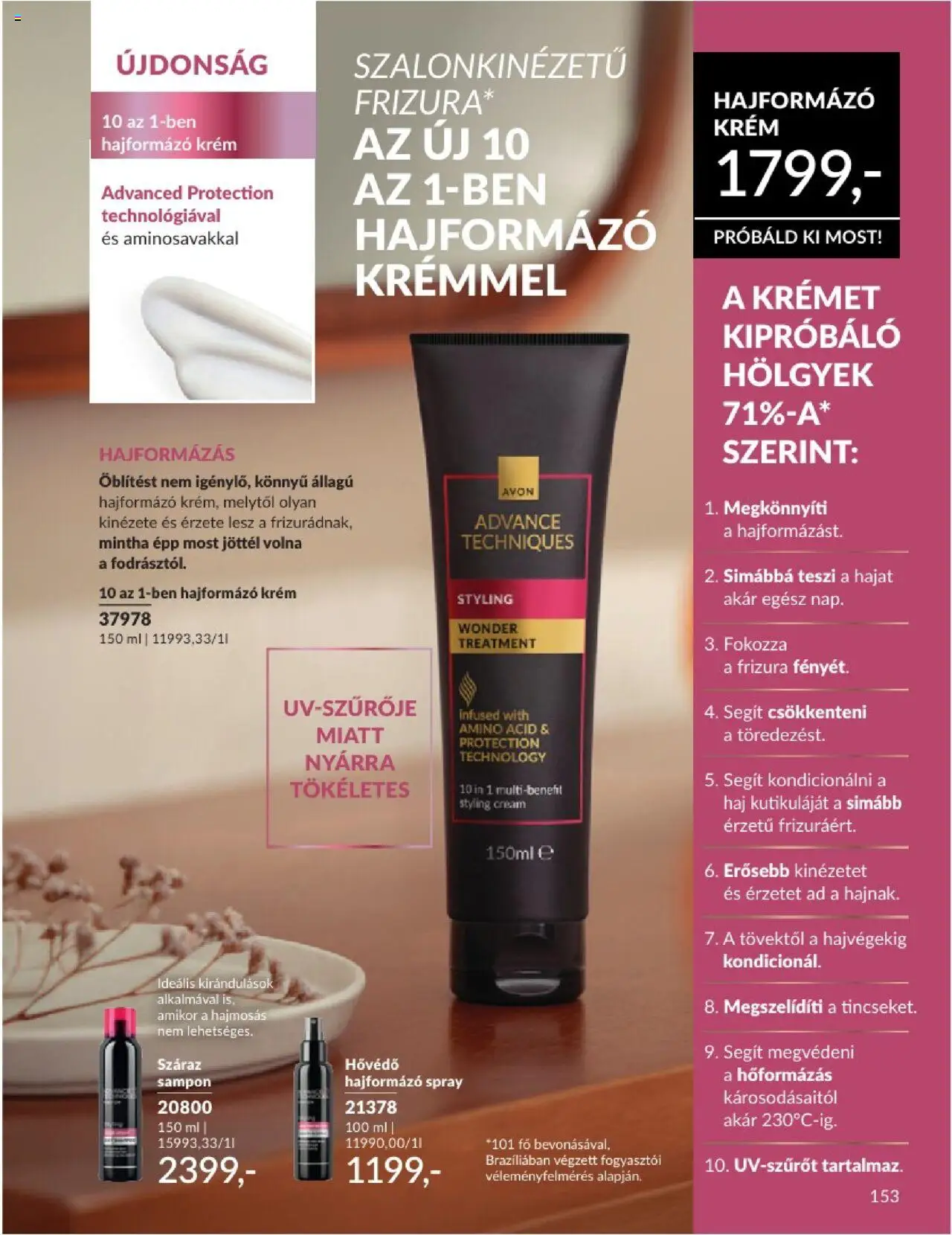 Avon akciós ujság - amely érvényes a következő dátumtól: 01.06.2025 | Oldal: 153 | Termékek: Hajformázó, Sampon