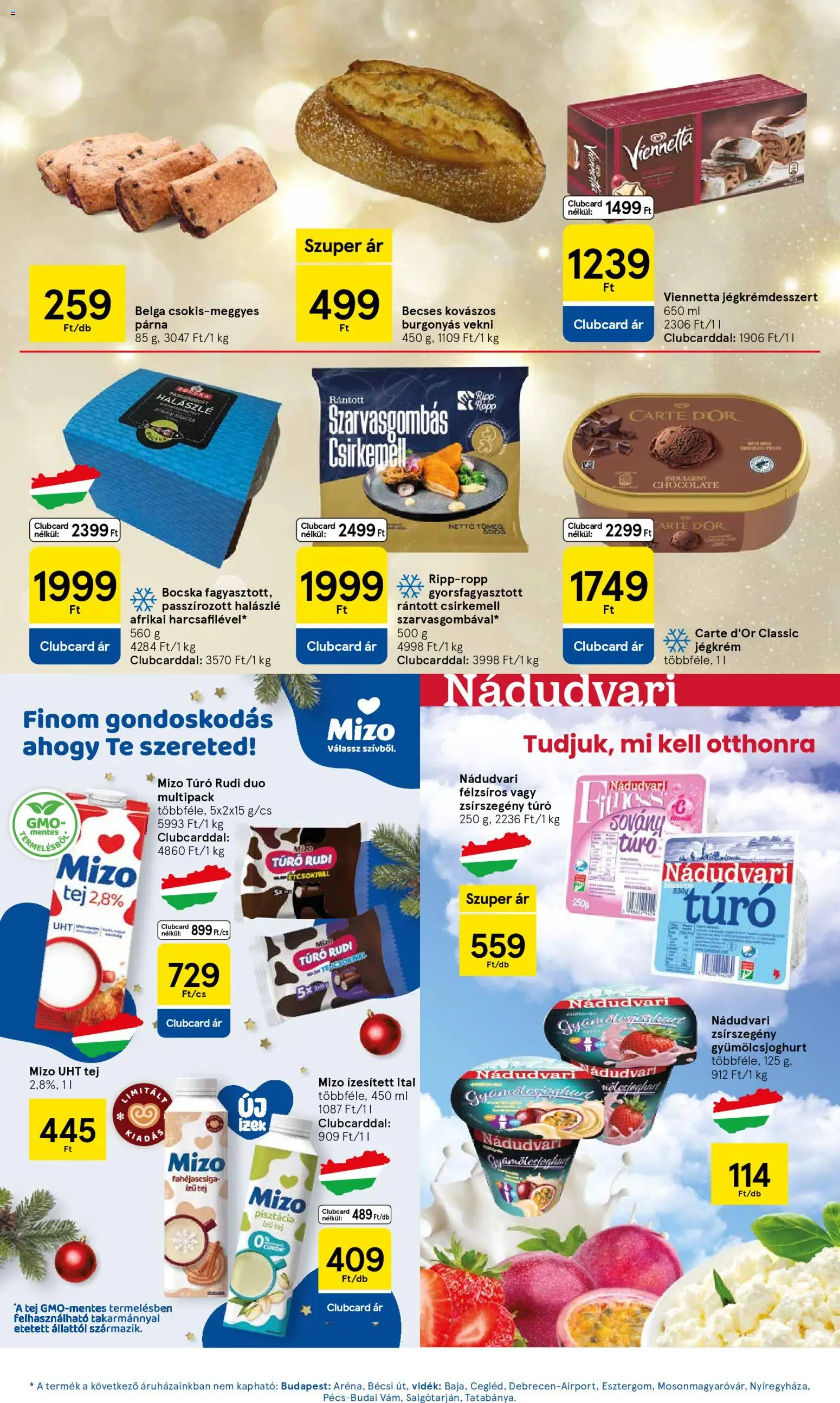 Tesco akciós ujság - amely érvényes a következő dátumtól: 20.11.2025 | Oldal: 17 | Termékek: Túró rudi, Párna, Tej, Csirkemell