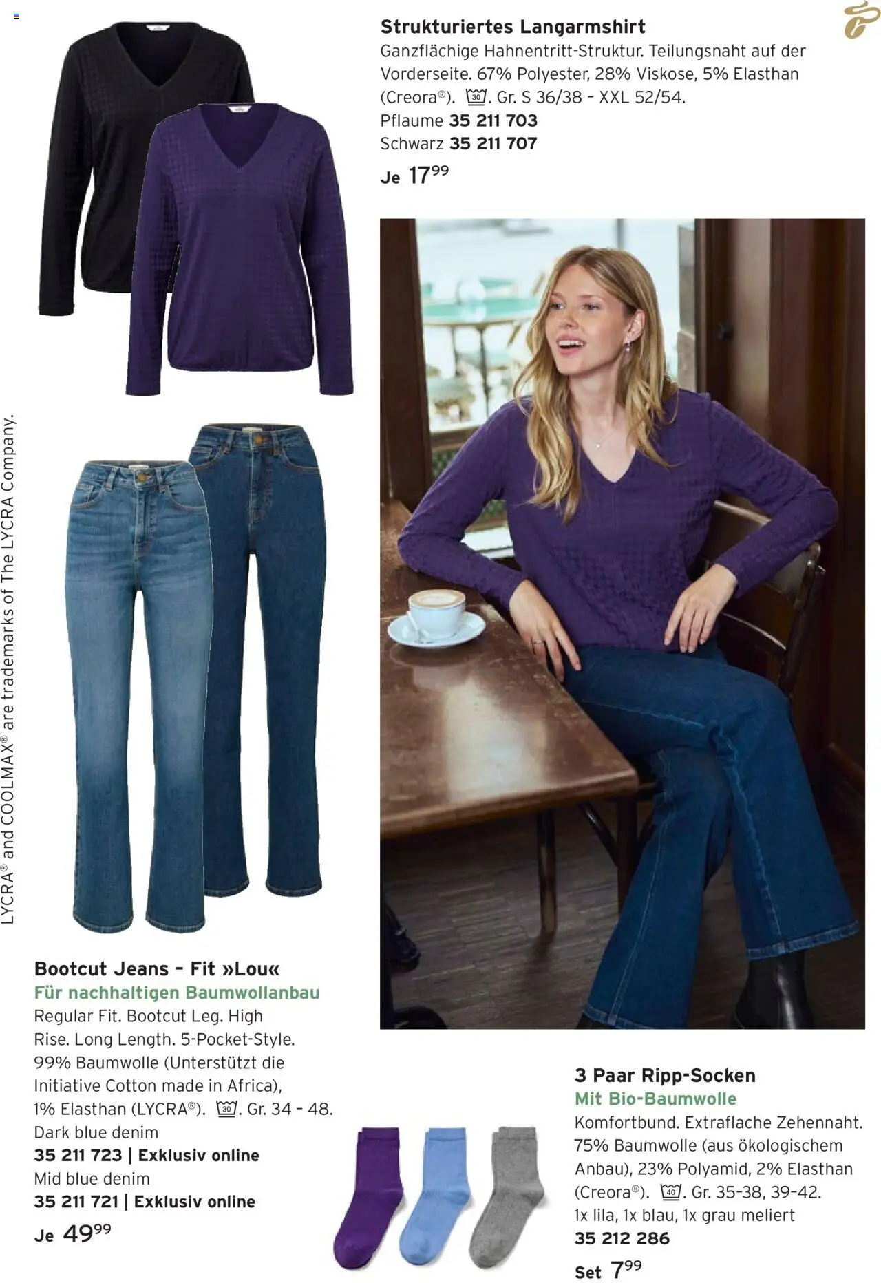 Prospekt Tchibo Winter chic – gültig ab 15.10.2025 | Seite: 5 | Produkte: Langarmshirt, Jeans