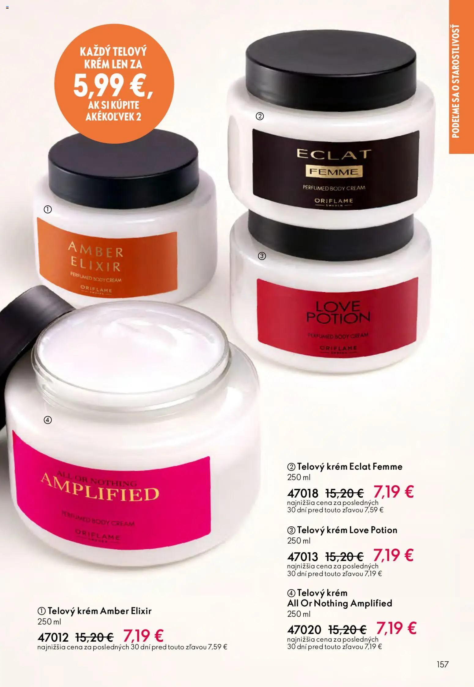 Nové Oriflame akcie – leták je platný od 06.05.2026 | Strana: 157 | Produkty: Telový krém, Krém