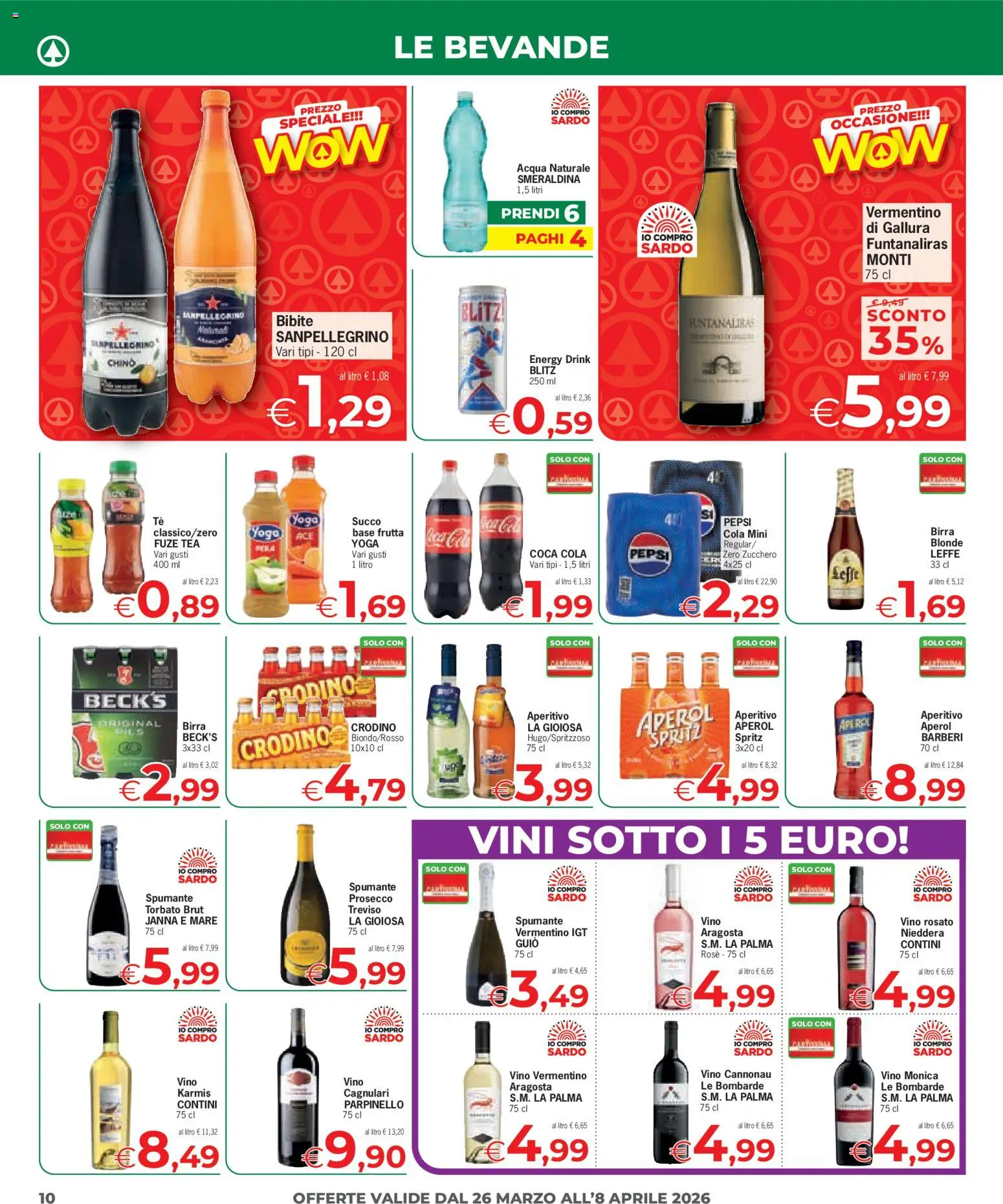 Volantino Despar del 26.03.2026 | Pagina: 10 | Prodotti: Prosecco, Frutta, Zucchero, Aperitivo