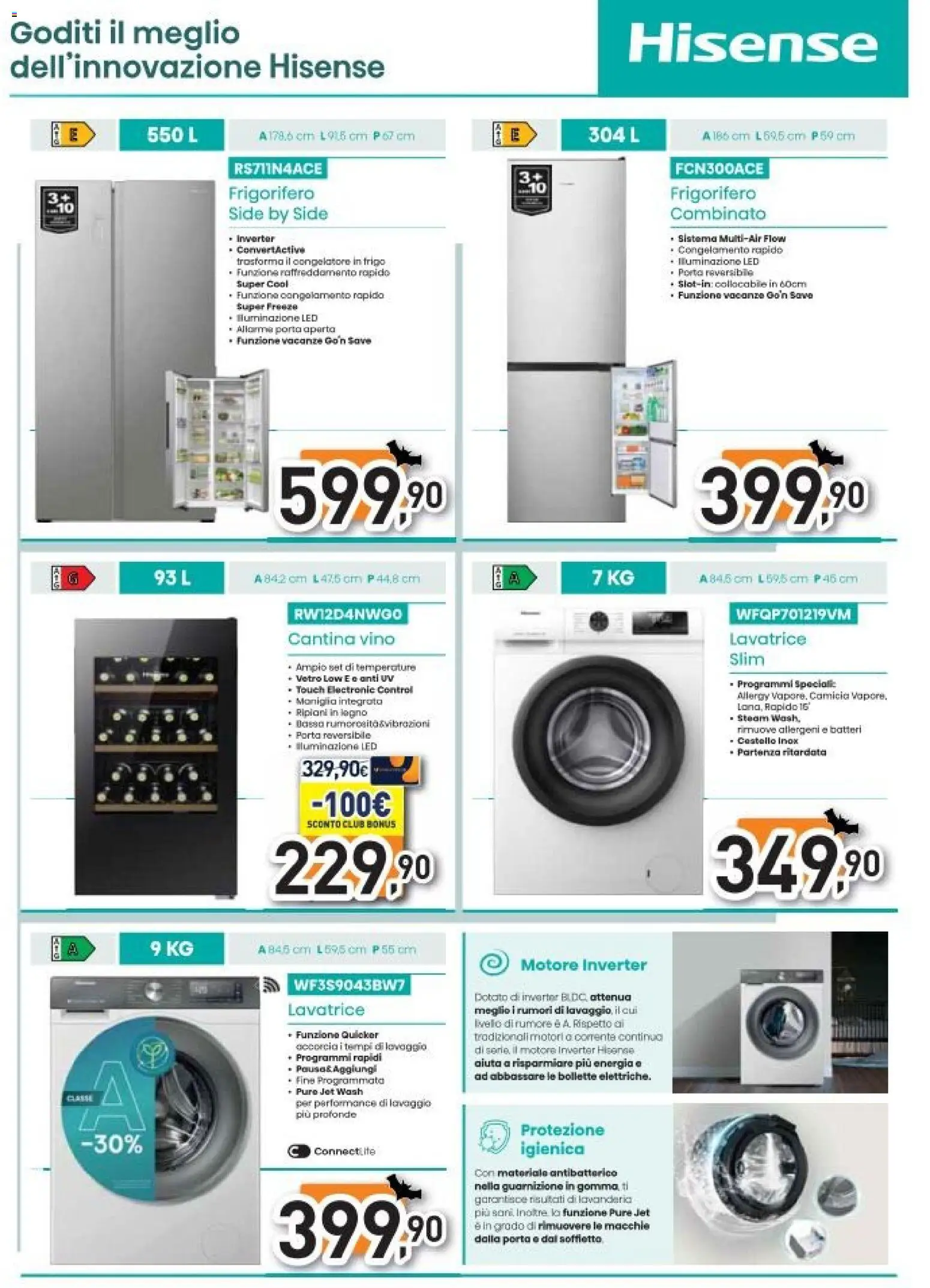 Volantino Unieuro del 27.10.2025 | Pagina: 29 | Prodotti: Vino, Lavatrice, Frigorifero, Congelatore