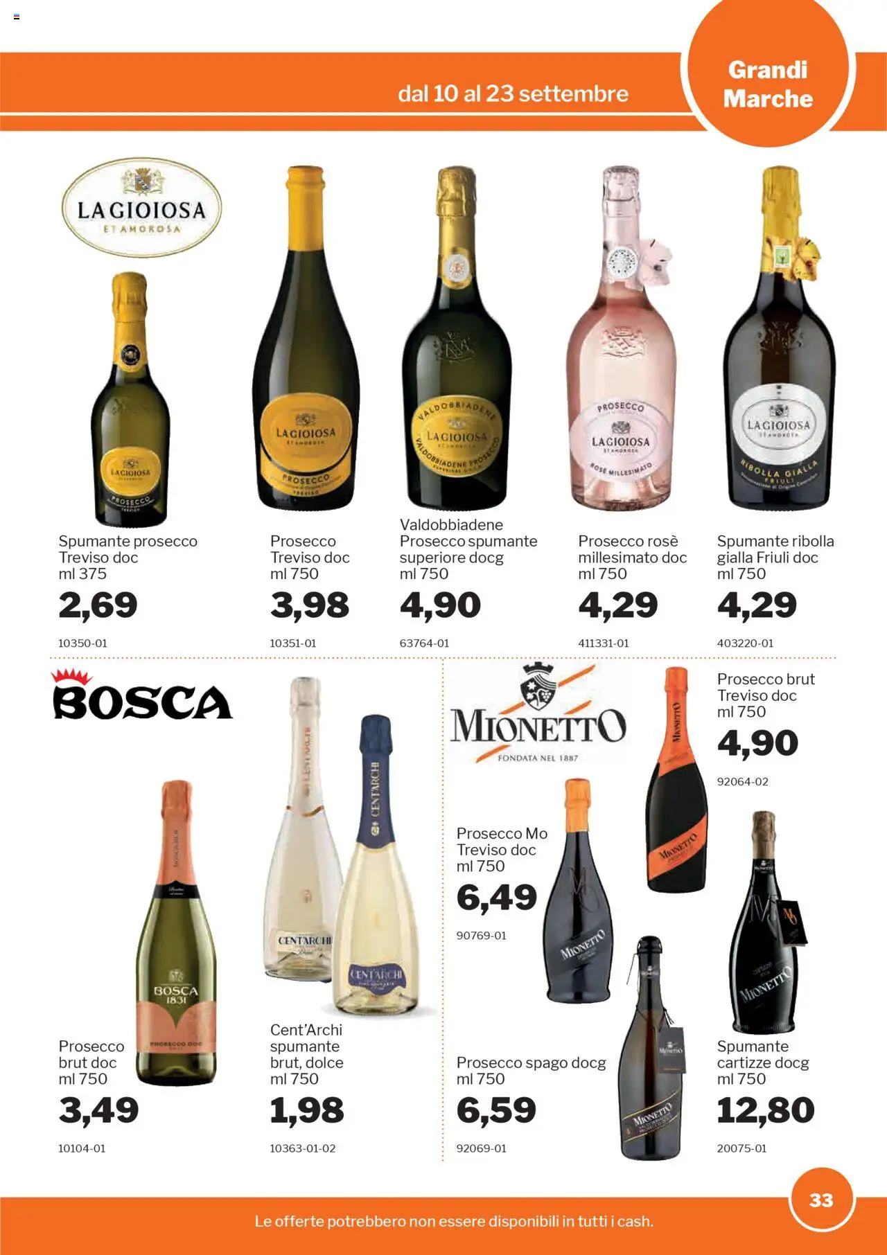 Volantino Sogegross del 10.09.2025 | Pagina: 33 | Prodotti: Prosecco, Spumante