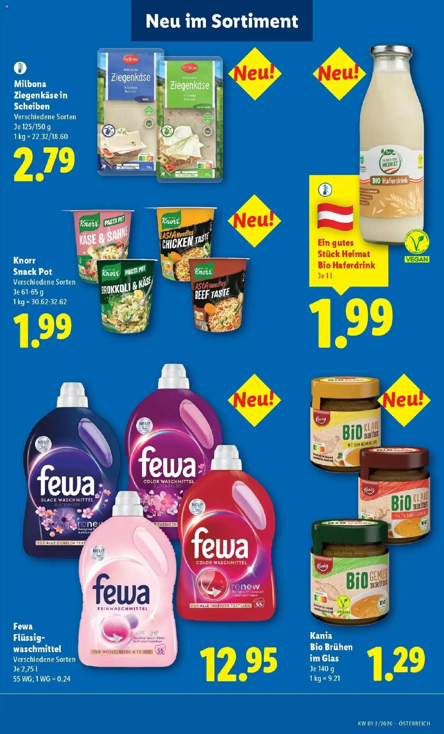 Lidl Flugblatt - Wien, Langenzersdorf, Zwettl gültig ab 05.02.2026 | Seite: 48 | Produkte: Sahne, Käse, Hühnerfleisch, Waschmittel