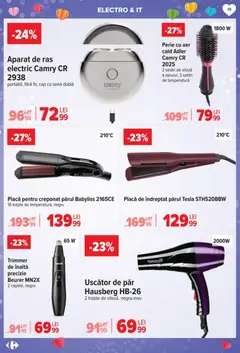 Ofertele Carrefour valabile de la 04.02.2026 | Pagină: 27 | Produse: Trimmer, Aparat De Ras, Uscător De Păr, Perie