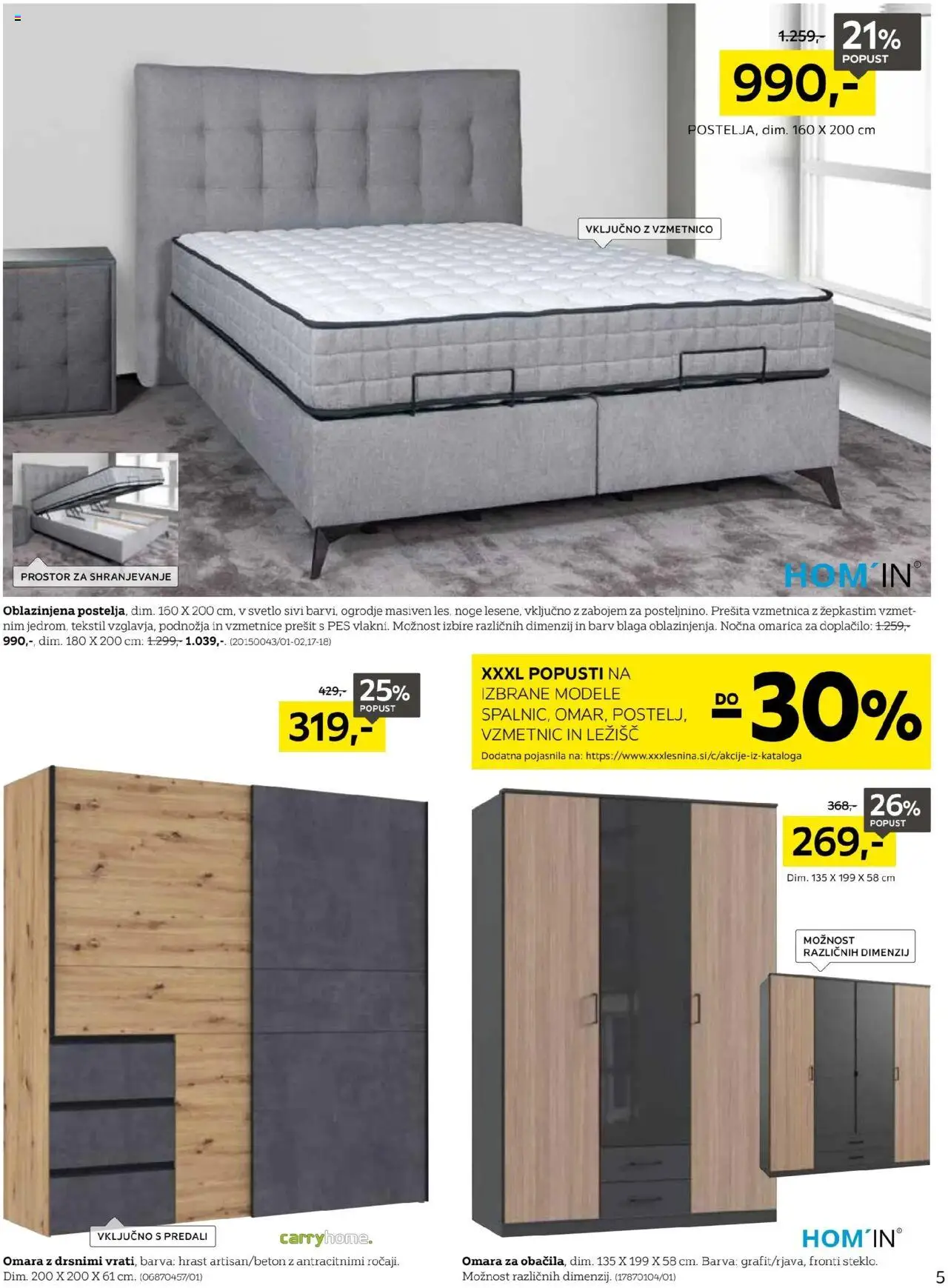 XXXL Lesnina katalog naj vaše sanje postanejo resničnost │ velja od 19.08.2025 | Stran: 5 | Izdelki: Omara, Nocna omarica, Barva, Omarica