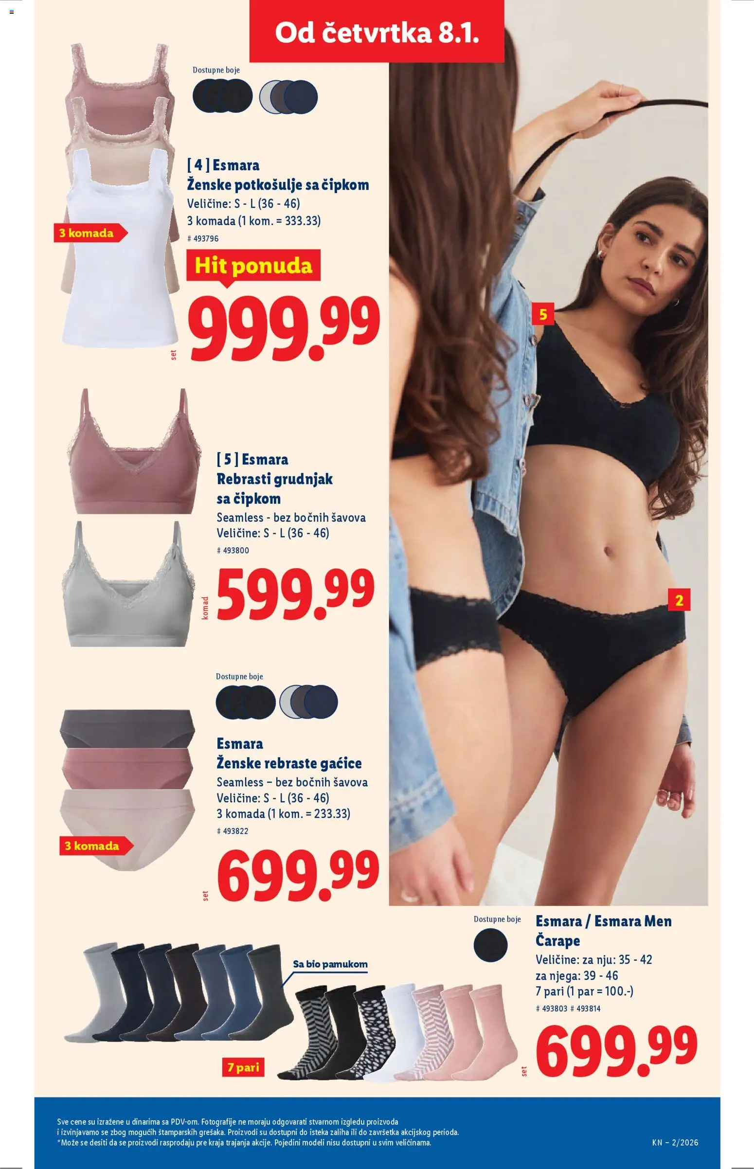 Lidl katalog - važi od 08.01.2026 | Strana: 61 | Proizvode: Gaćice, Grudnjak, Čarape