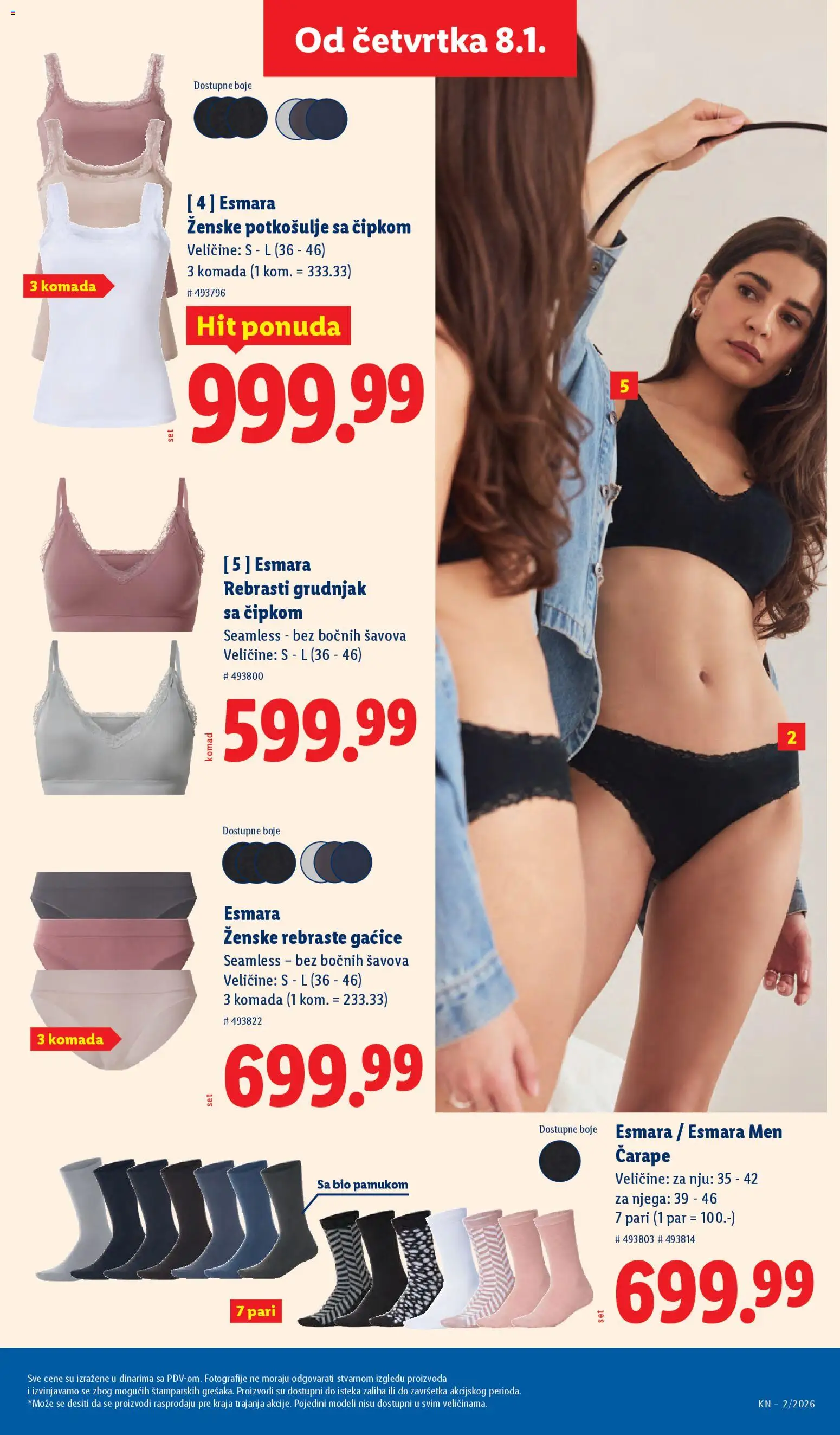 Lidl katalog - važi od 08.01.2026 | Strana: 61 | Proizvode: Gaćice, Grudnjak, Čarape