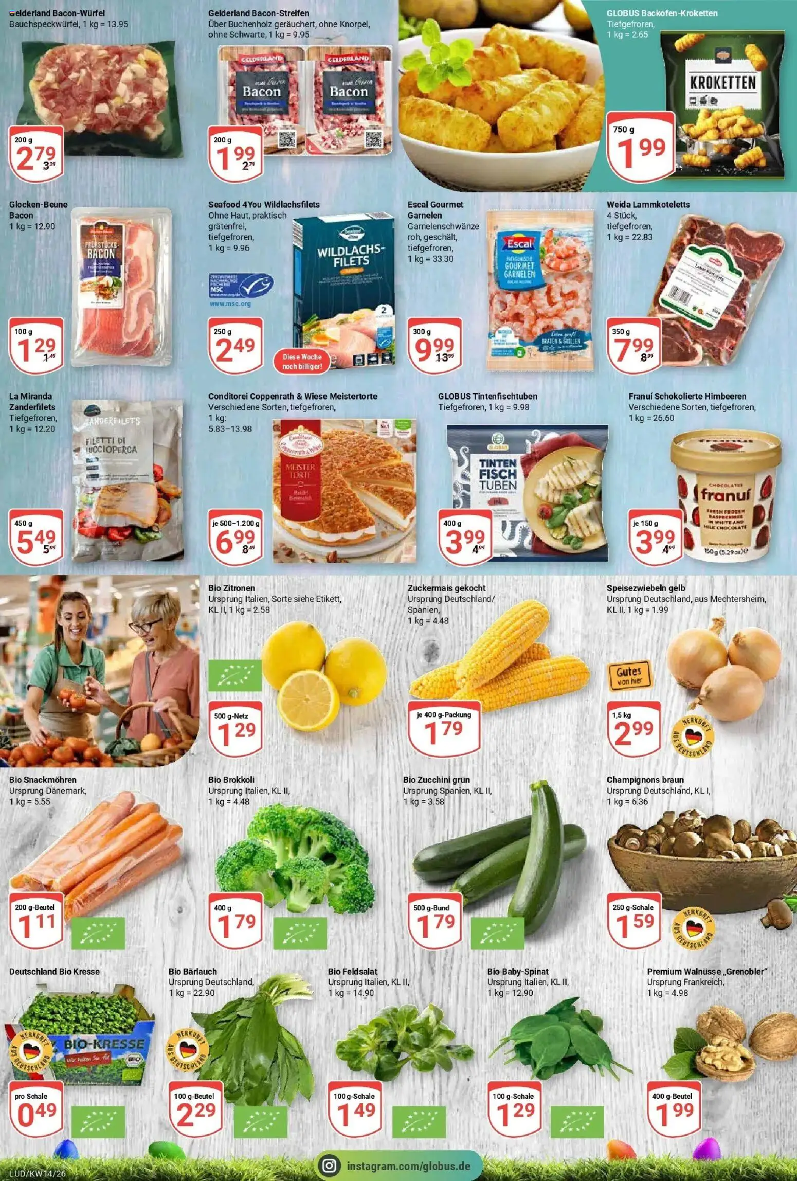 Globus prospekt Ludwigshafen-Oggersheim	 – gültig ab 29.03.2026 | Seite: 16 | Produkte: Garnelen, Champignons, Brokkoli, Zucchini