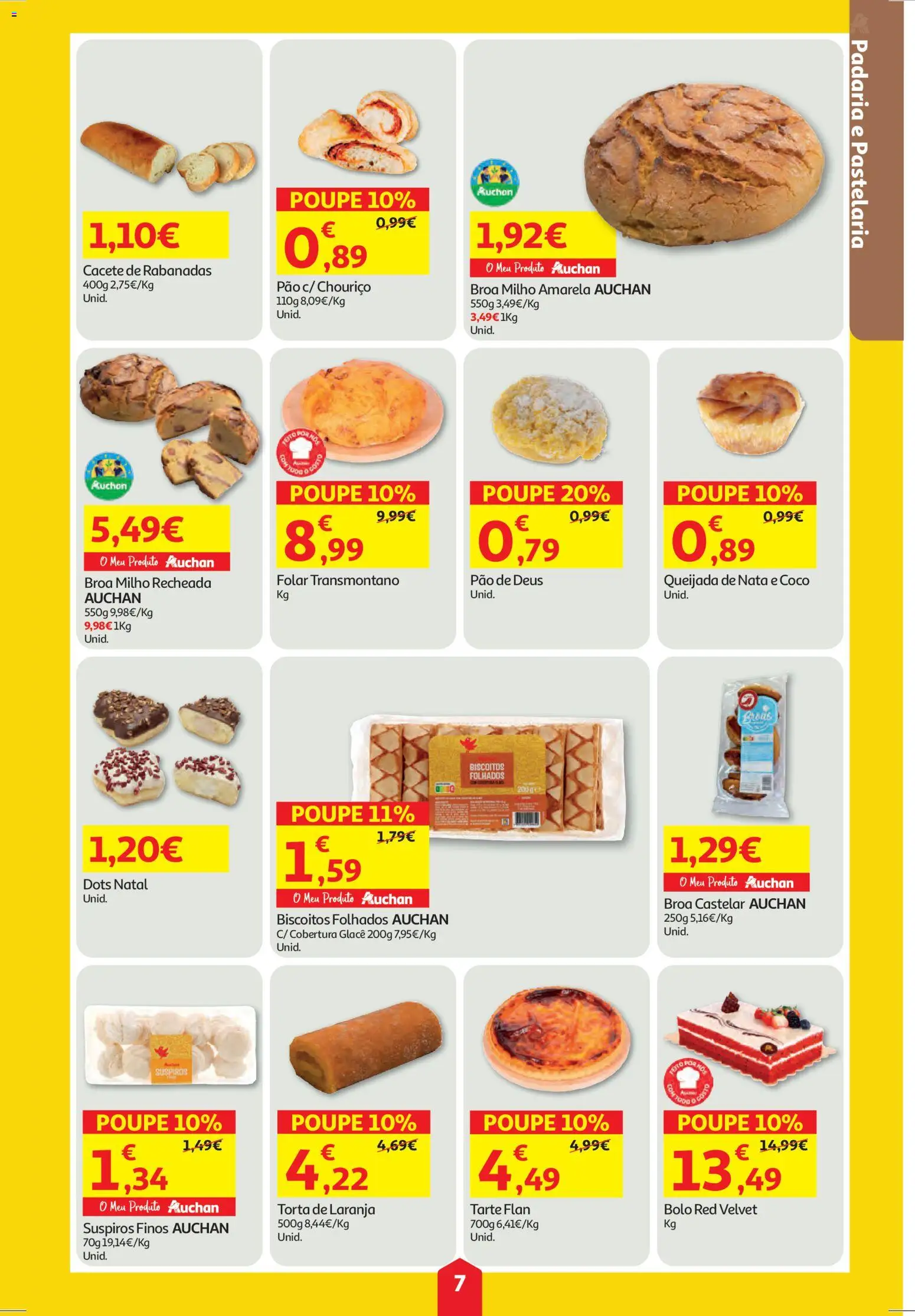 Auchan folheto │ válido de 11.12.2025 | Página: 7 | Produtos: Bolo, Tarte, Nata, Milho