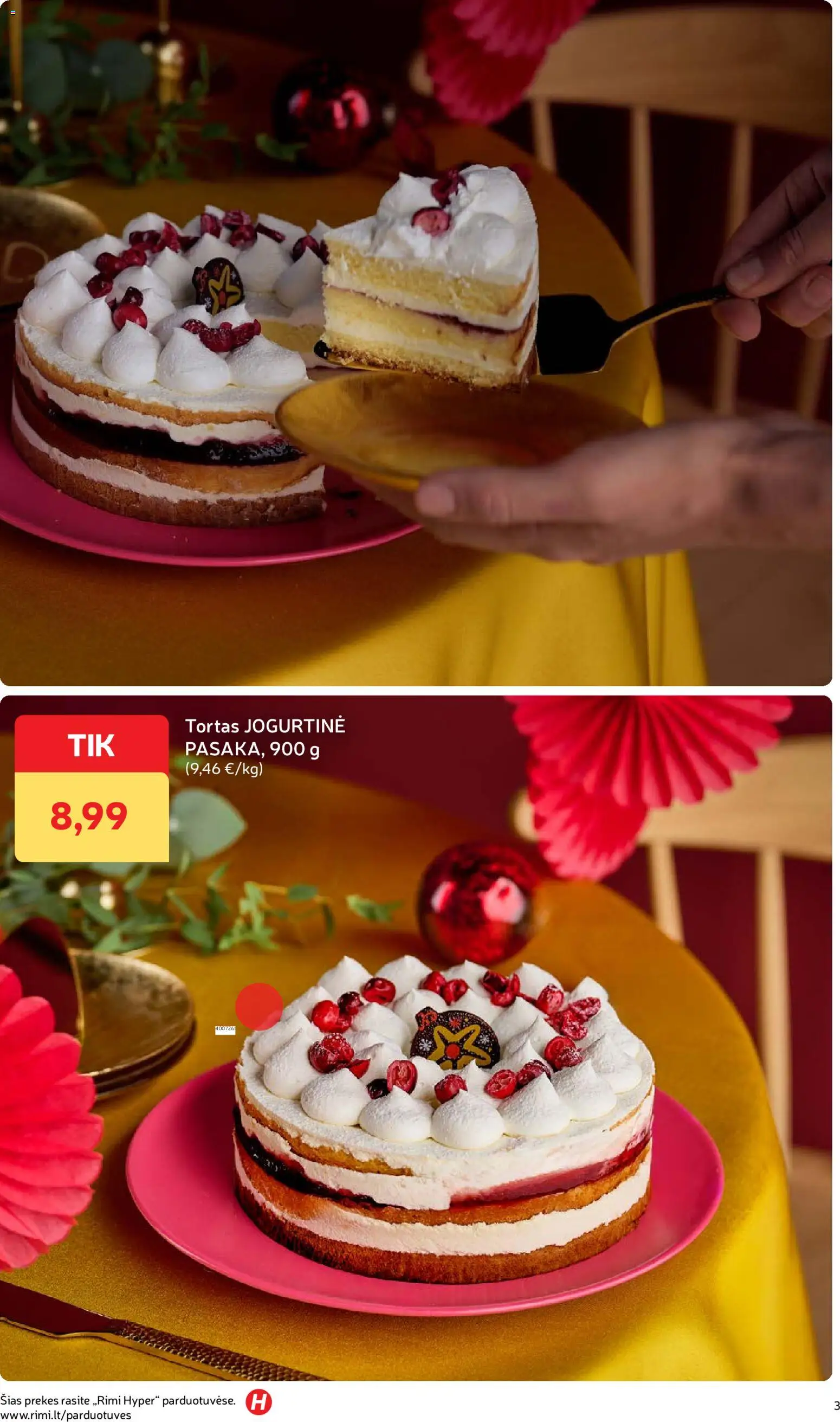 Rimi akcijos nuo 02.12.2025 | Puslapis: 3 | Prekių: Tortas