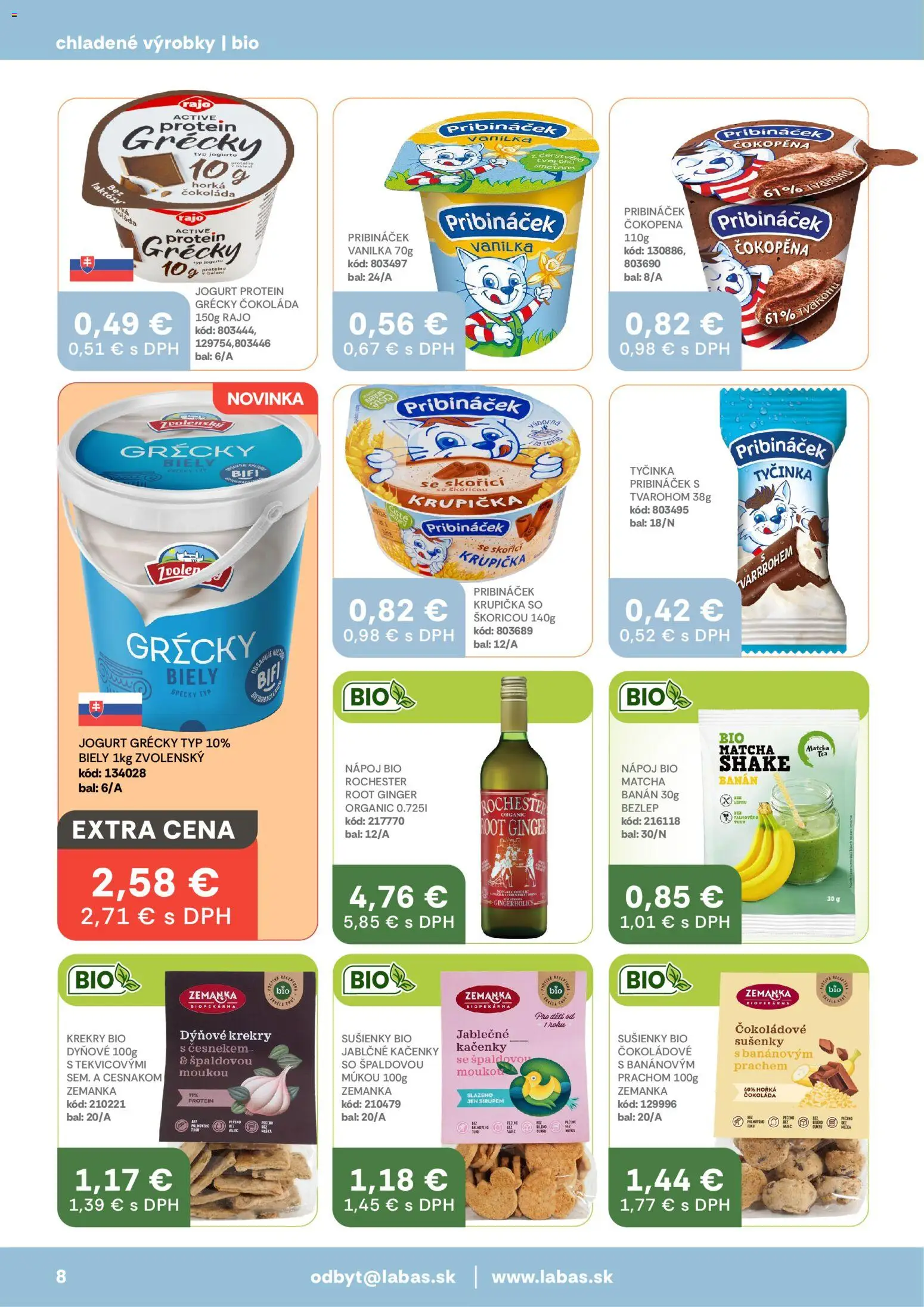 Nové Labaš akcie – leták je platný od 24.04.2026 | Strana: 8 | Produkty: Jogurt, Protein, Čokoláda