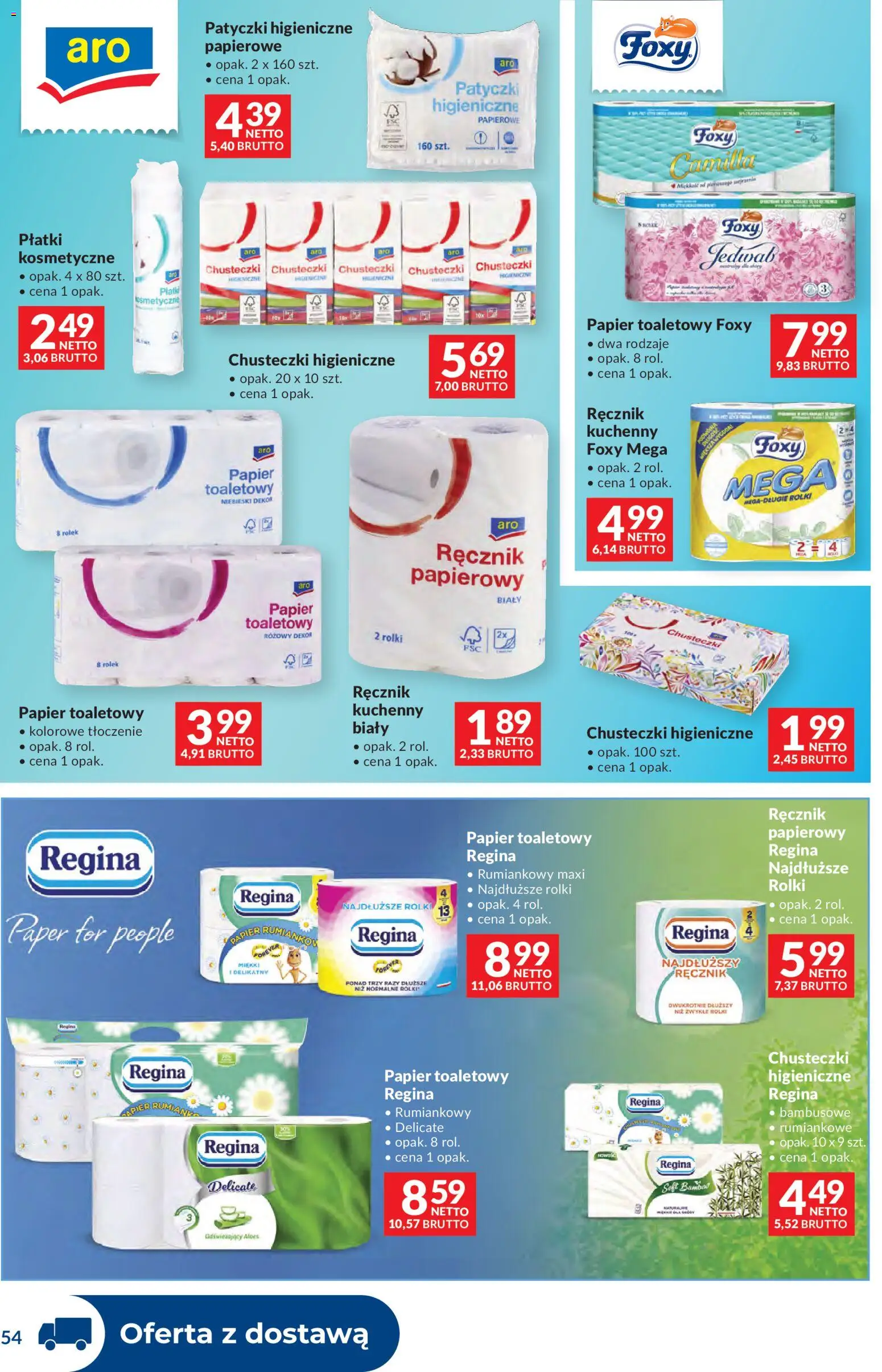 Makro Gazetka - Dystrybucja do sklepów od 07.01.2026 | Strona: 54 | Produkty: Papier toaletowy, Rolki, Chusteczki higieniczne, Płatki