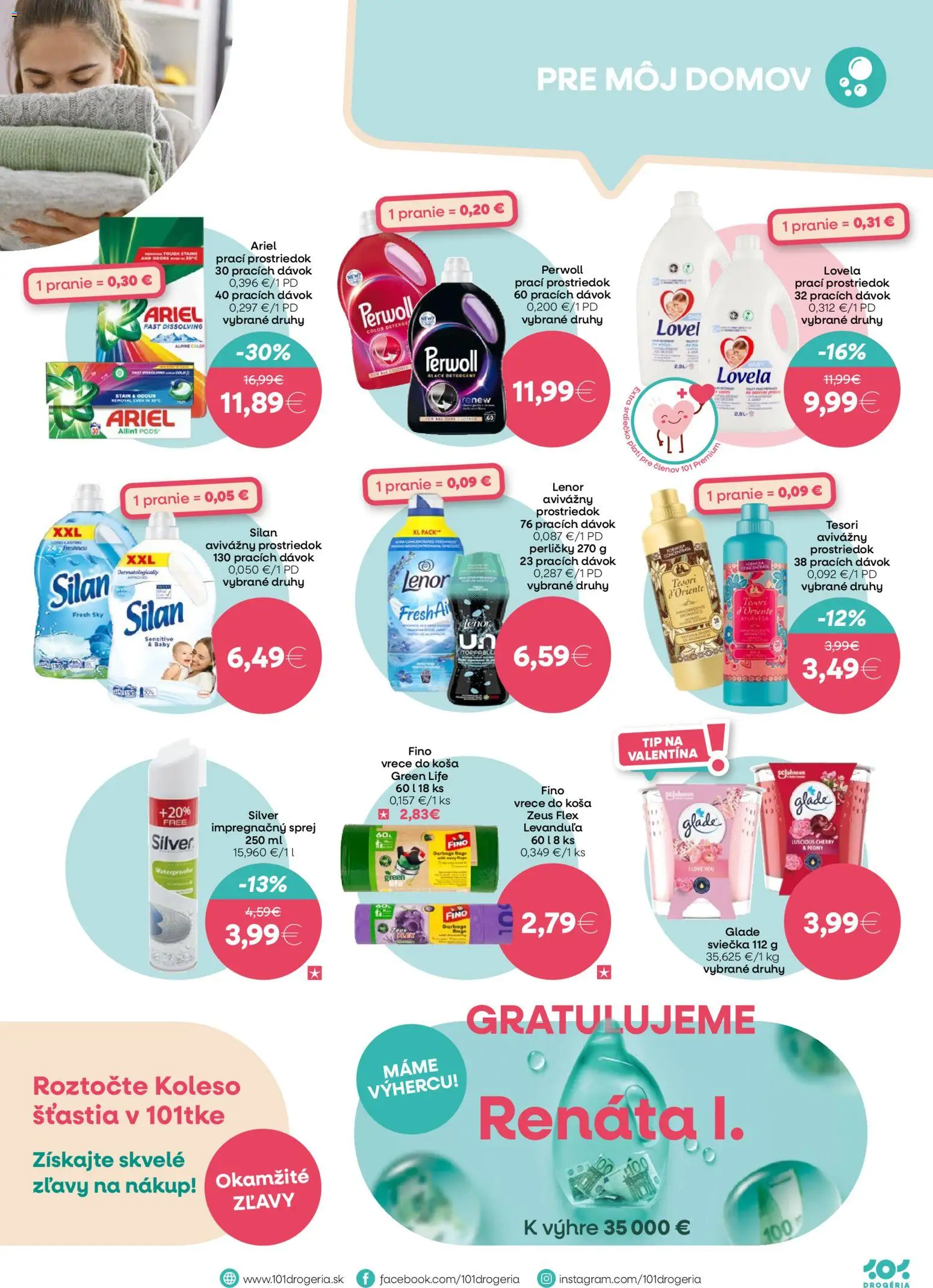 Nové 101 drogerie akcie – leták je platný od 21.01.2026 | Strana: 11 | Produkty: Lovela, Perwoll, Silan, Lenor
