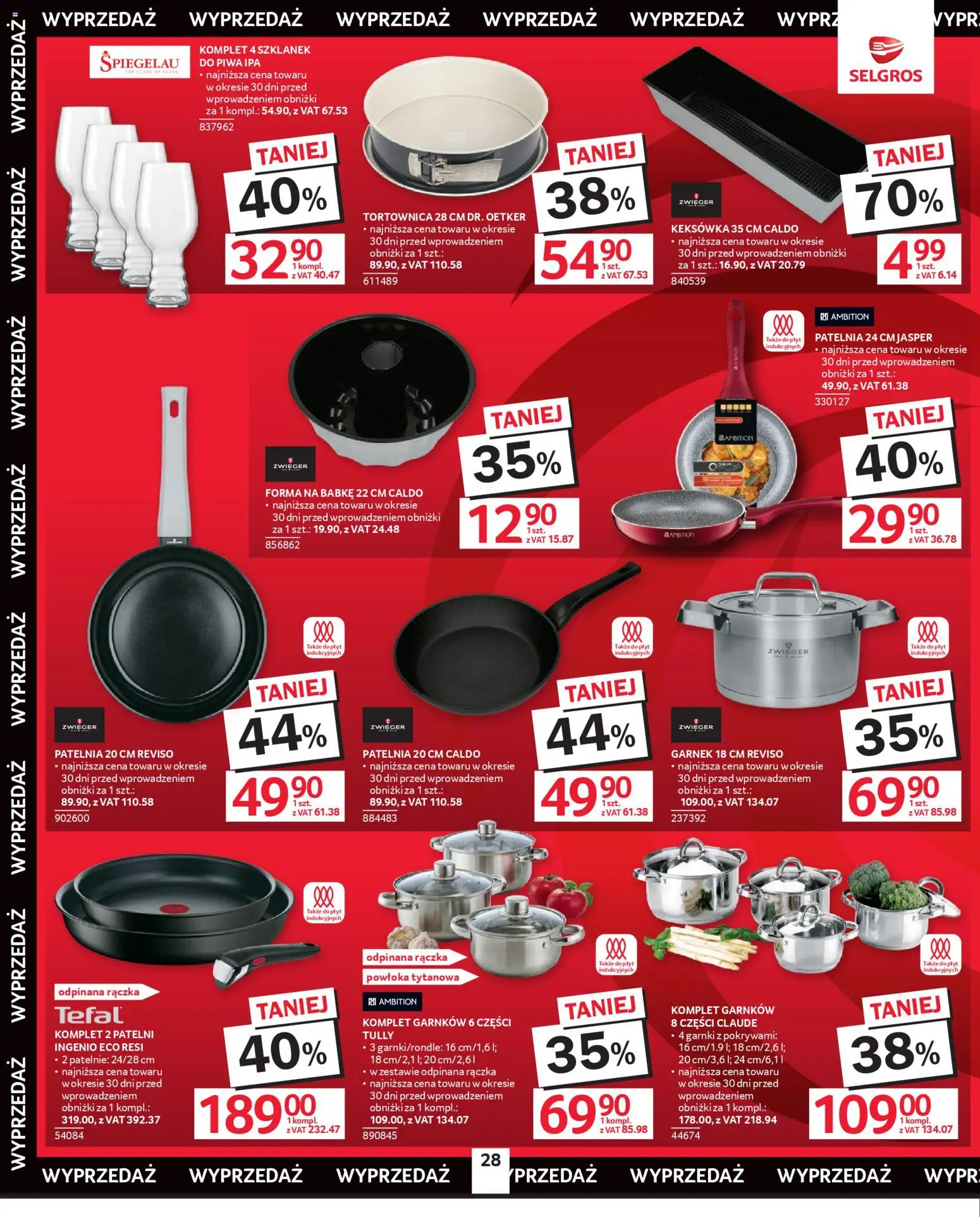 Selgros cash&carry gazetka - Oferta przemysłowa od 26.03.2026 | Strona: 30 | Produkty: Garnek, Patelnie, Komplet garnków, Patelnia