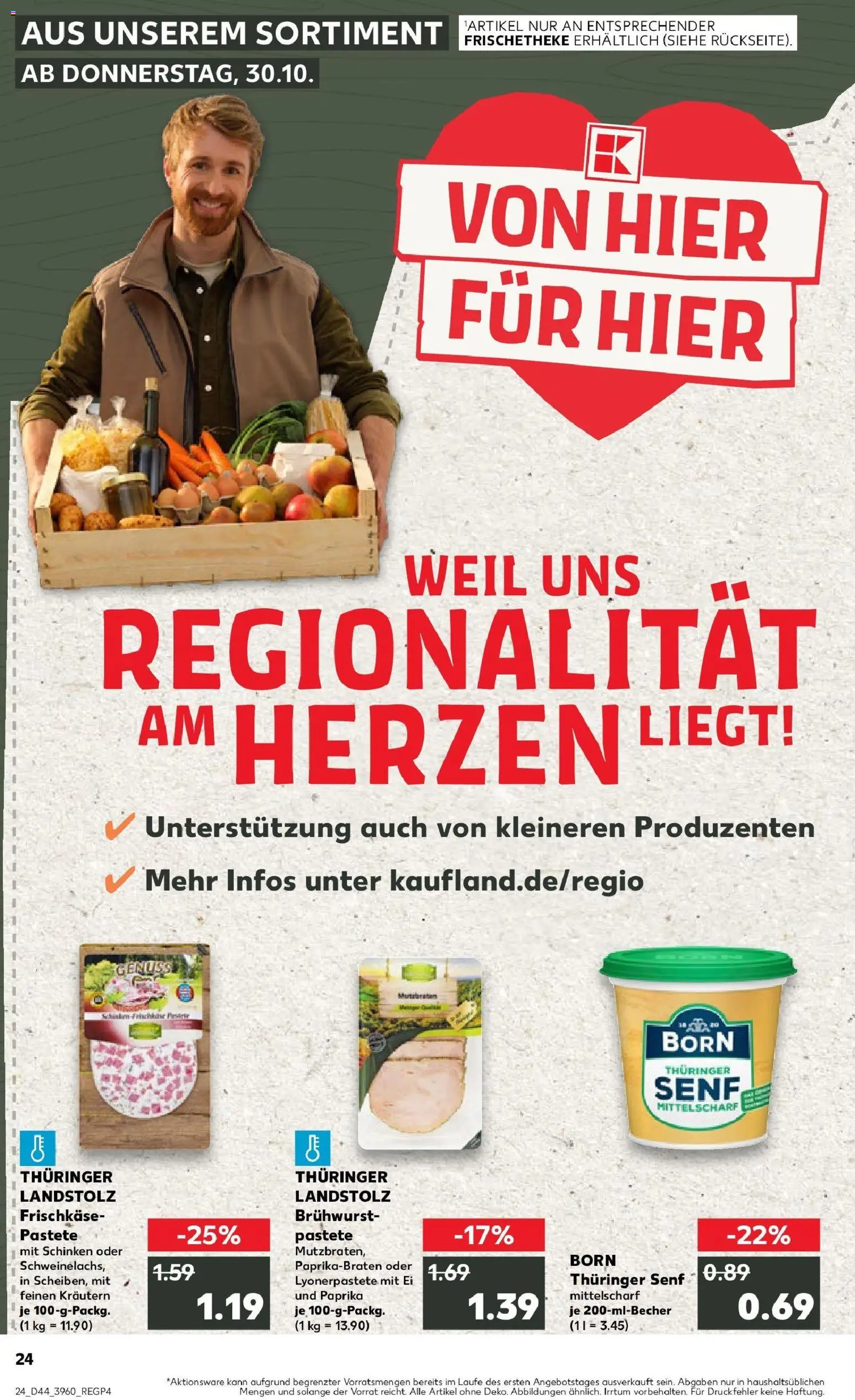 Kaufland prospekt Sondershausen	 – gültig ab 30.10.2025 | Seite: 24 | Produkte: Paprika, Schinken, Frischkase