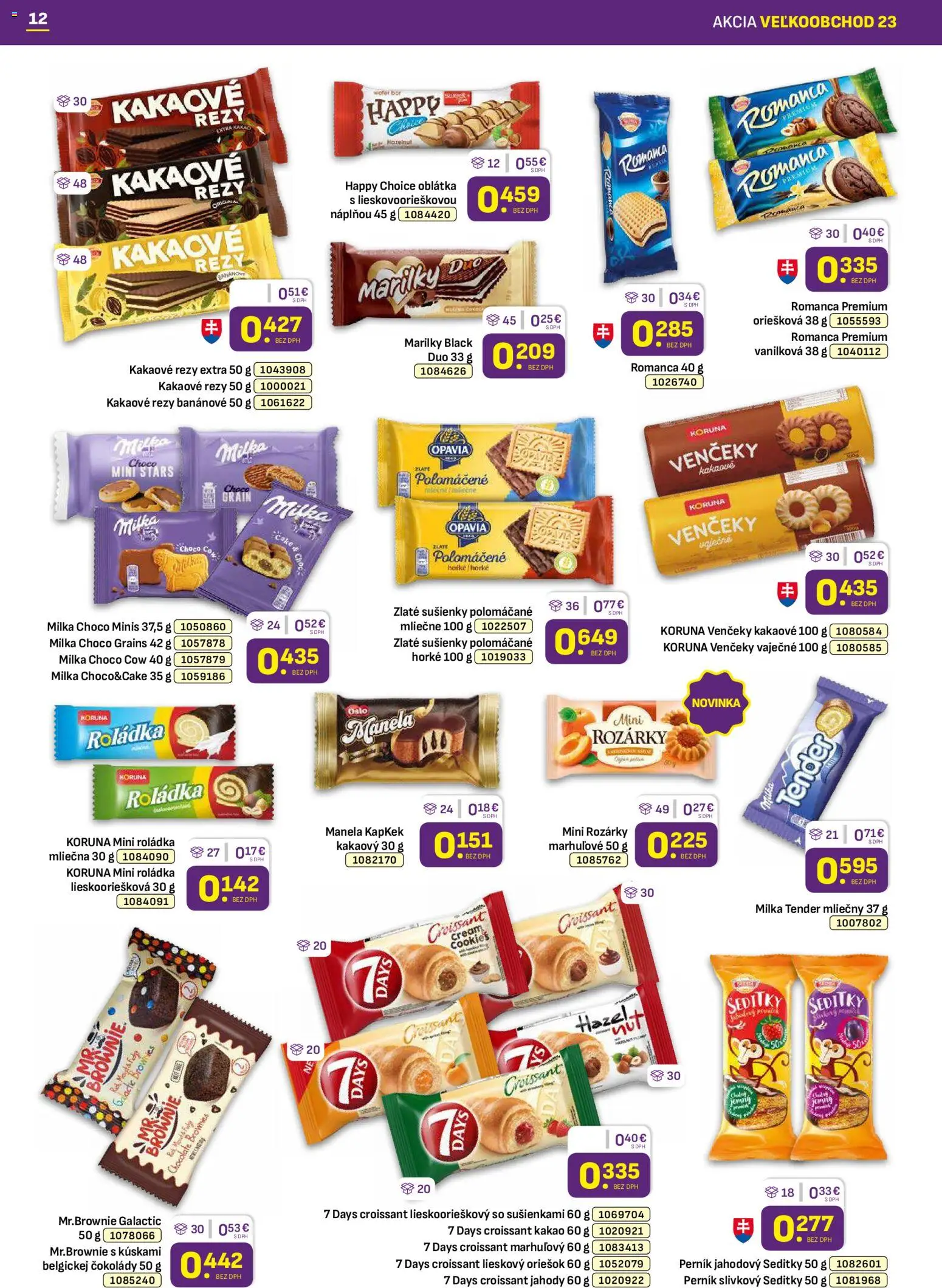 Nové Libex akcie – leták je platný od 17.11.2025 | Strana: 12 | Produkty: Croissant, Jahody, Milka, Kakao