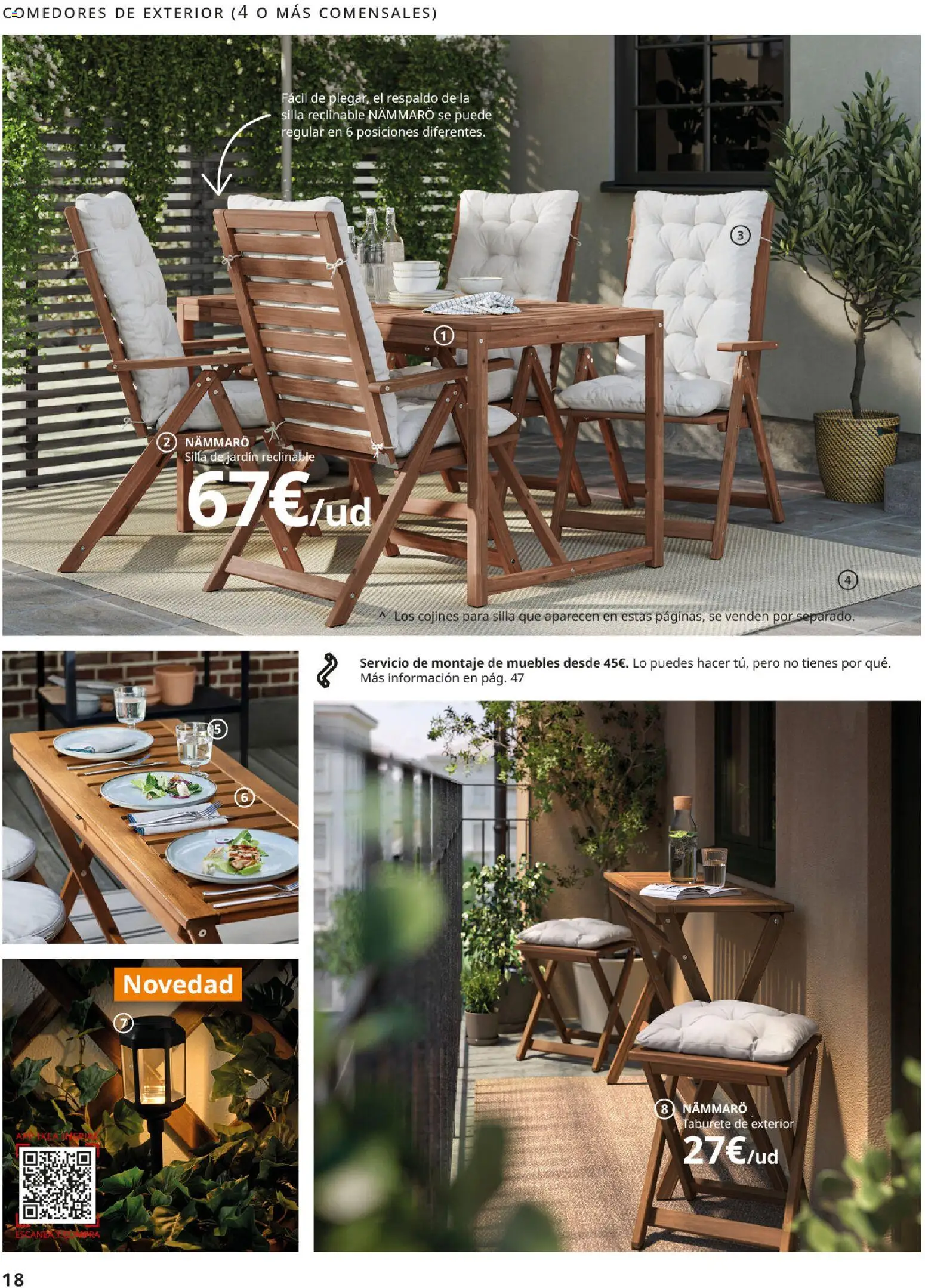 Catálogo IKEA Muebles de exterior │ válido desde el 17.12.2025 | Página: 18 | Productos: Taburete, Muebles, Silla