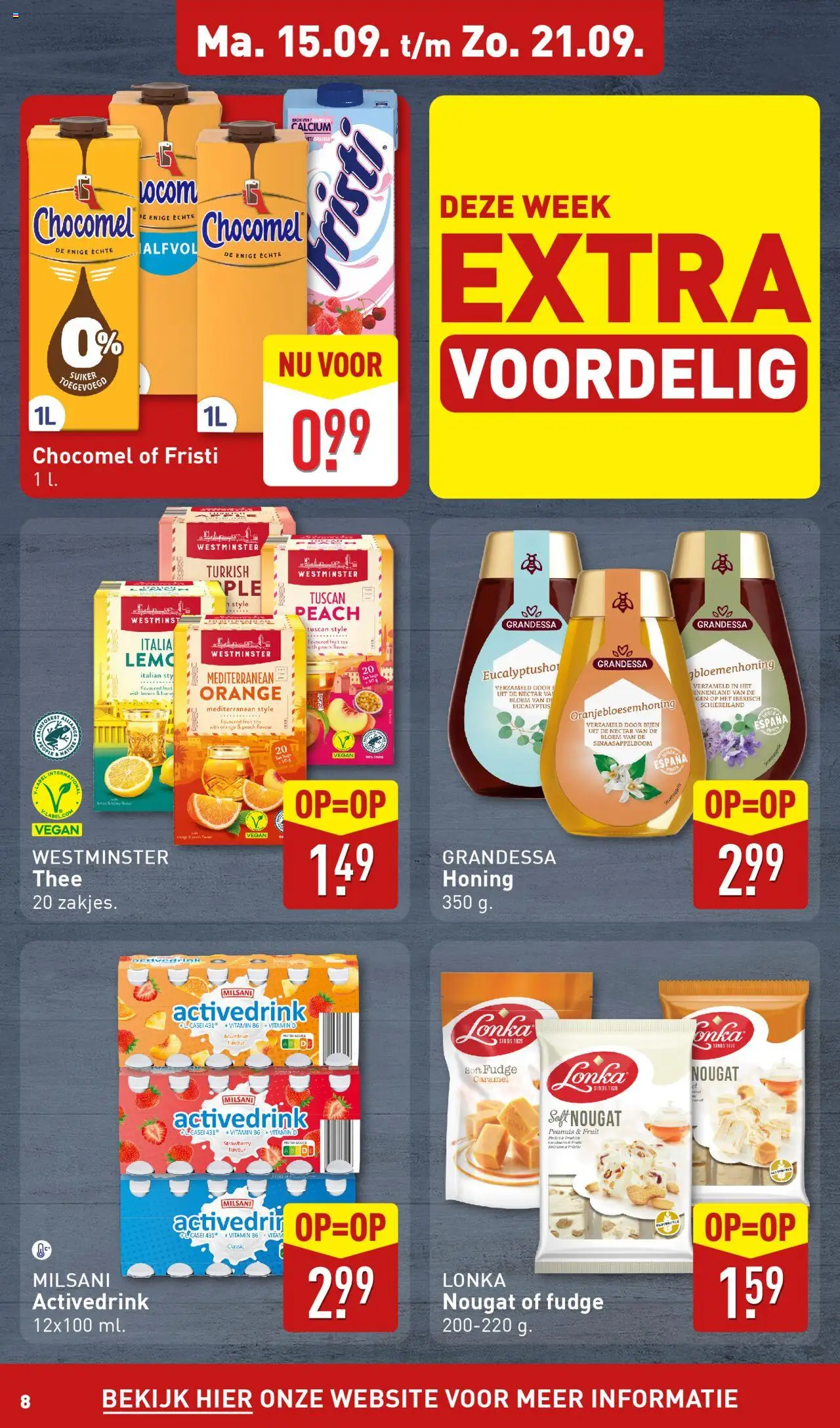  | Pagina: 8 | Producten: Waffelini, Thee, Fruit