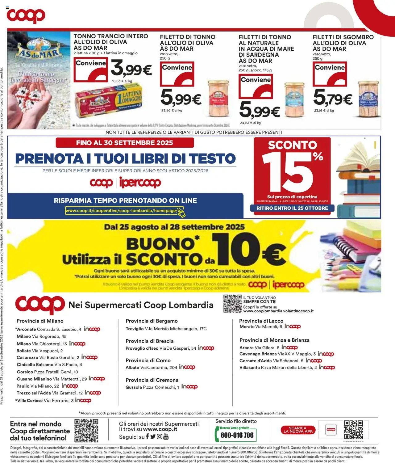 Volantino COOP del 21.08.2025 | Pagina: 12 | Prodotti: Balsamo, Data, Tonno, Vaso