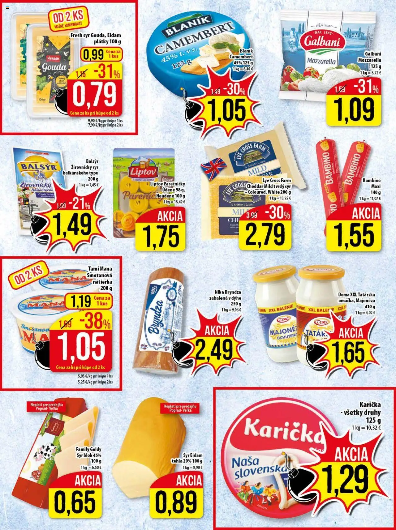 Nové Klas akcie – leták je platný od 08.09.2025 | Strana: 9 | Produkty: Syr, Gouda, Eidam, Bryndza