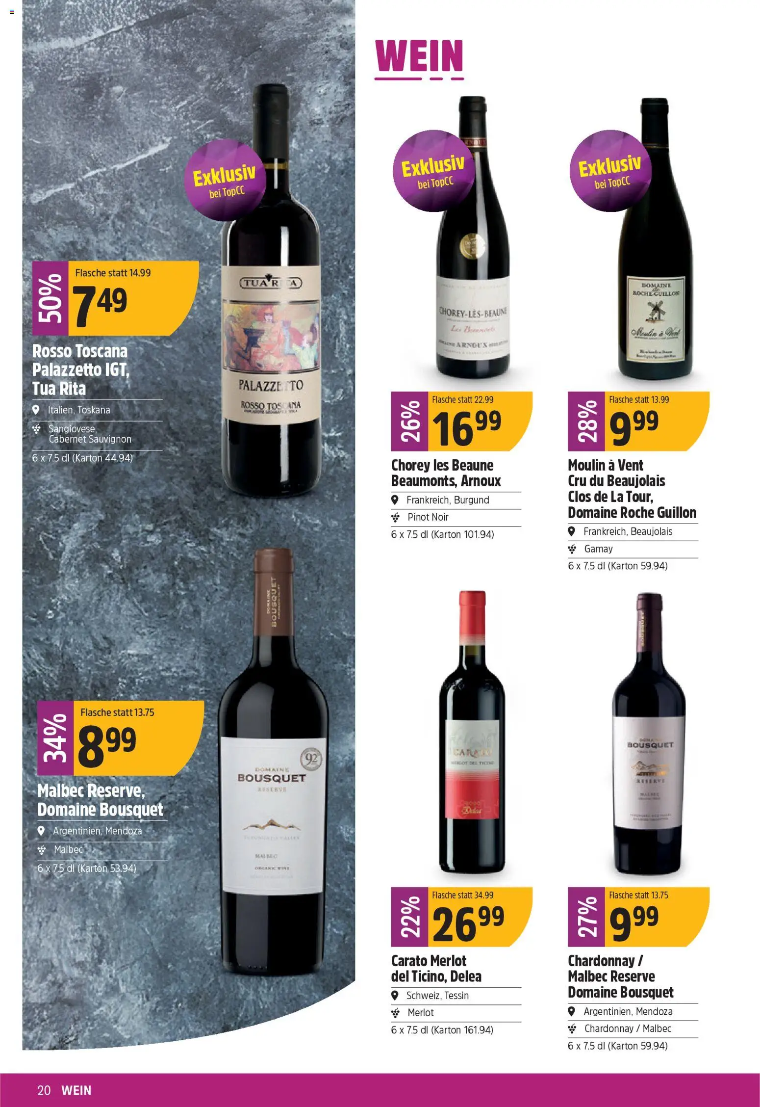 TopCC Aktionen – gültig ab 12.01.2026 | Seite: 20 | Produkte: Merlot, Wein