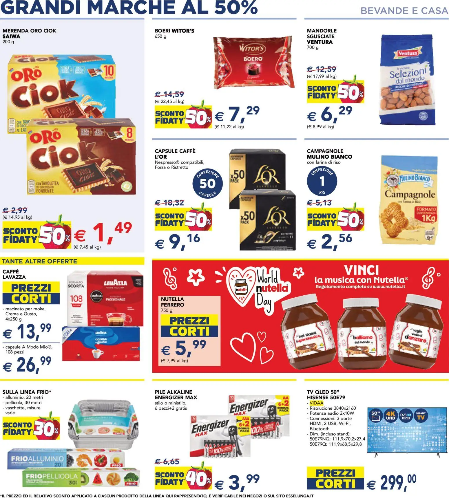 Volantino Esselunga S del 29.01.2026 | Pagina: 8 | Prodotti: Cioccolato, Audio, Lavazza, Macinato