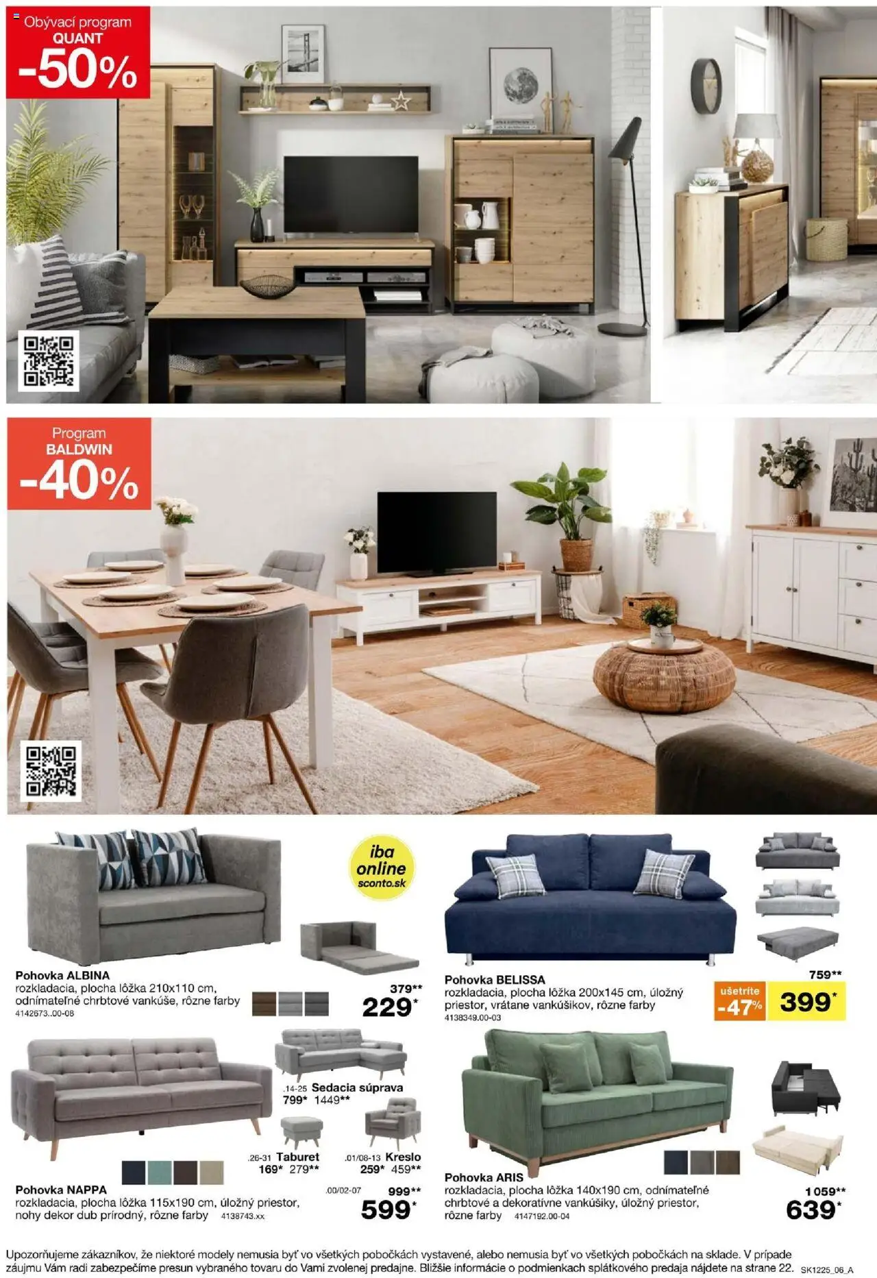 Nové Sconto nábytok akcie – leták je platný od 24.09.2025 | Strana: 6 | Produkty: Sedacia súprava, Pohovka, Taburet, Kreslo