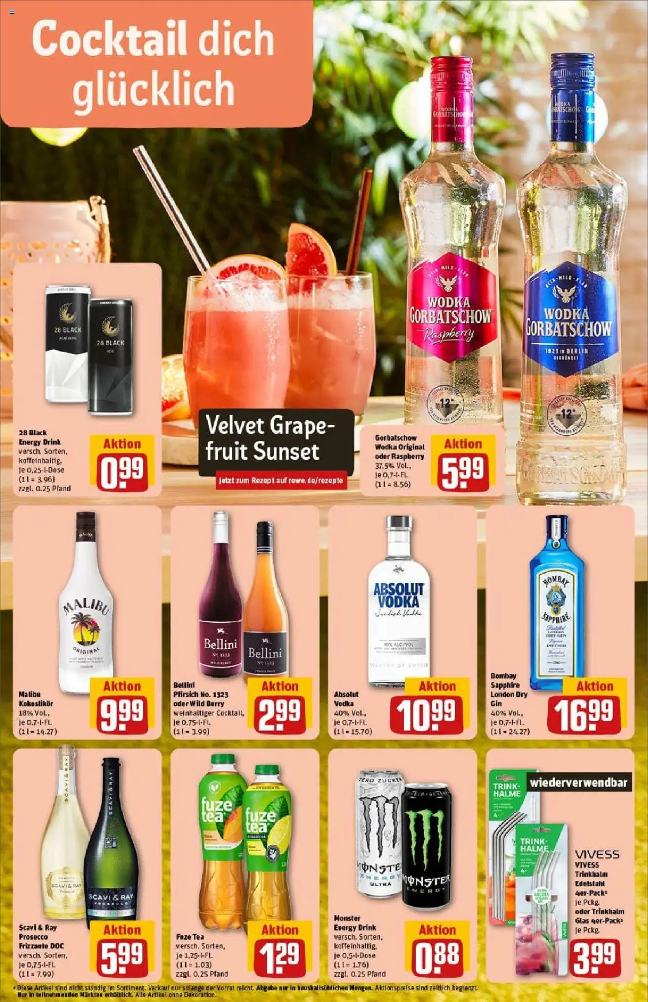 Rewe prospekt Lübeck	 - gültig ab dem 27.07.2025 | Seite: 6 | Produkte: Fuze tea, Monster, Zucker, Wodka