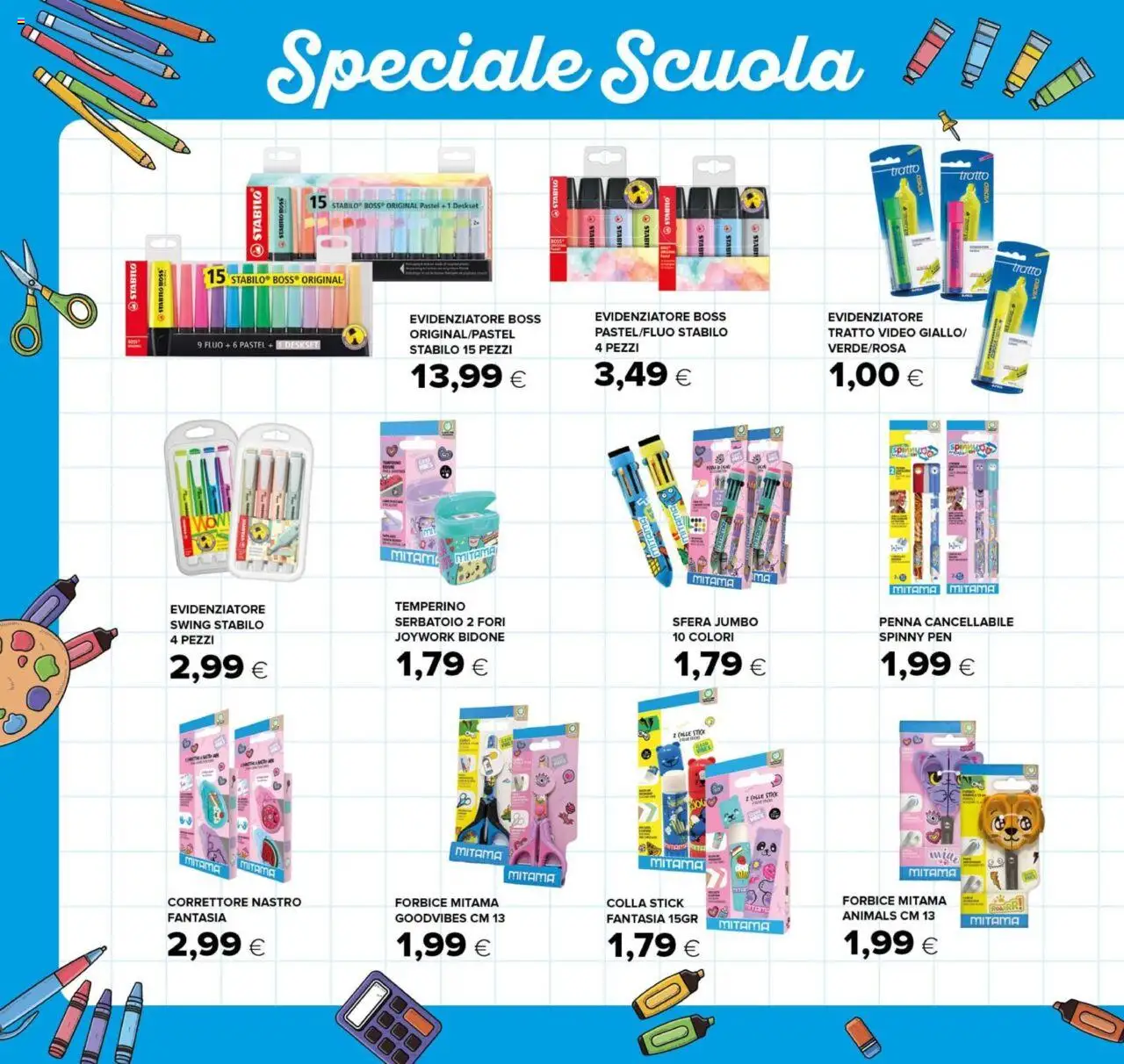 Volantino Oasi del 21.08.2025 | Pagina: 6 | Prodotti: Forbice, Colla, Temperino, Correttore