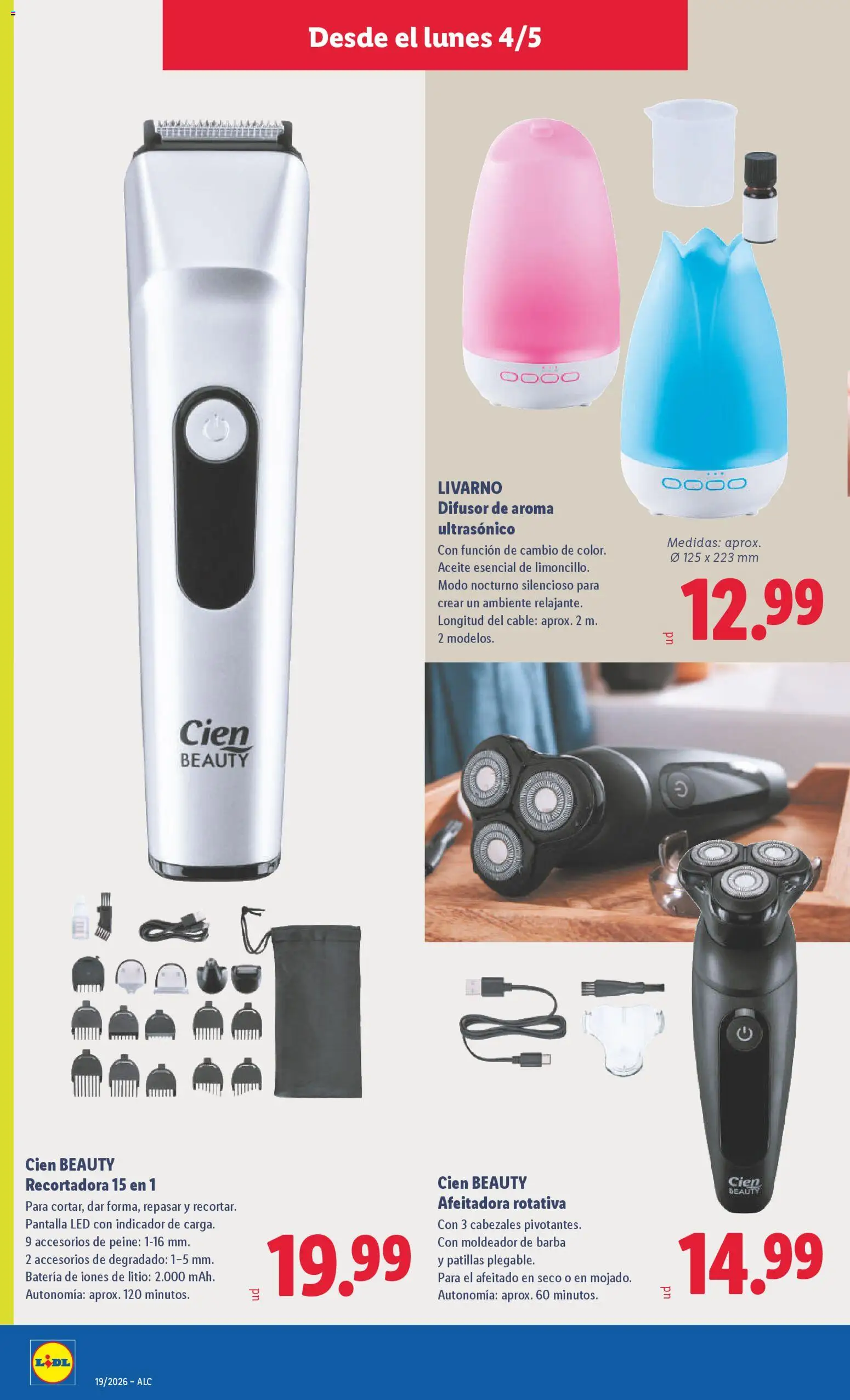 Lidl folleto de bazar │ válido desde el 04.05.2026 | Página: 14 | Productos: Aceite, Cable, Afeitadora, Batería