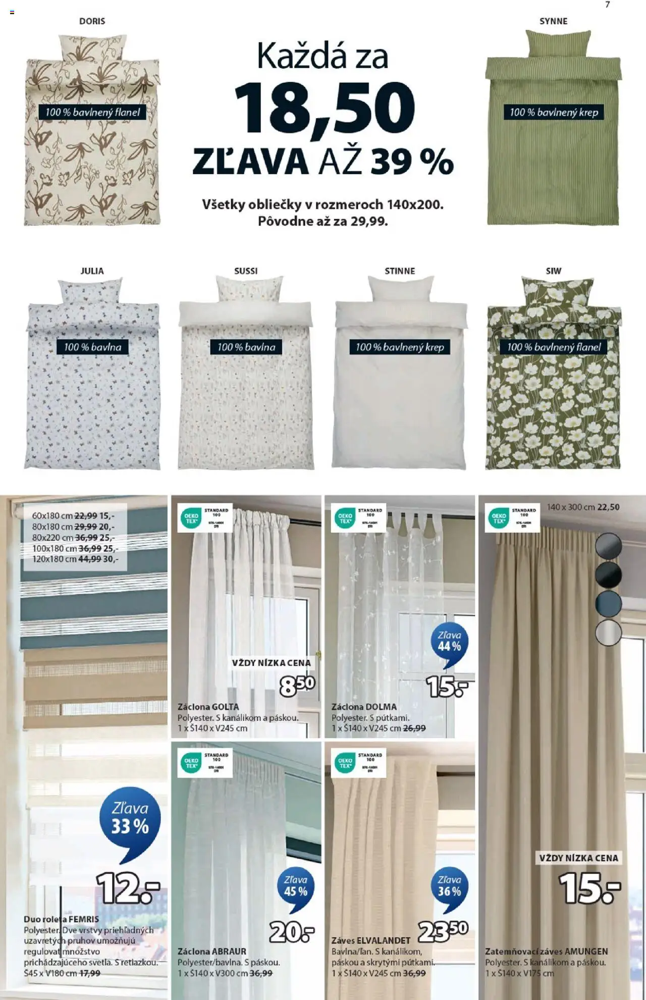 Nové JYSK akcie – leták je platný od 15.10.2025 | Strana: 7 | Produkty: Obliečky