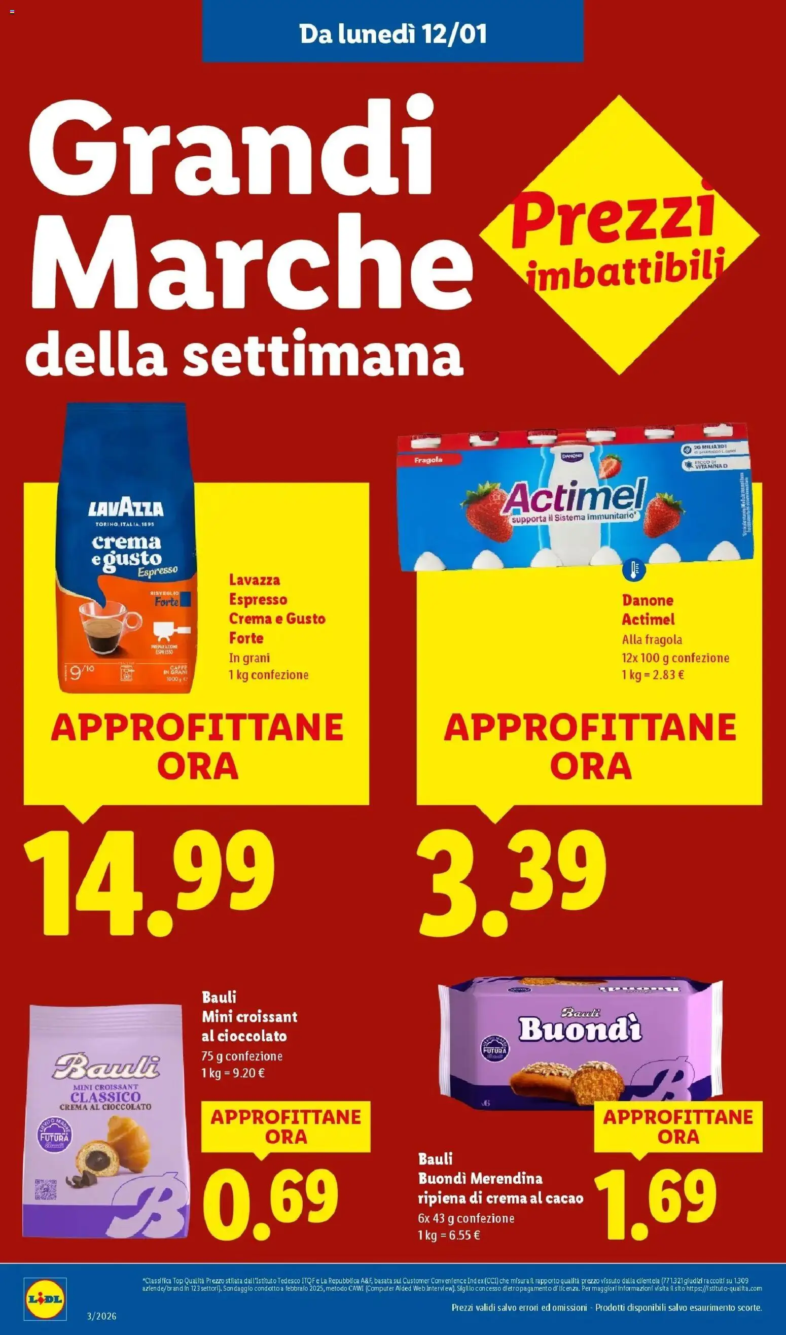 Volantino Lidl del 12.01.2026 | Pagina: 14 | Prodotti: Cioccolato, Top, Computer, Lavazza