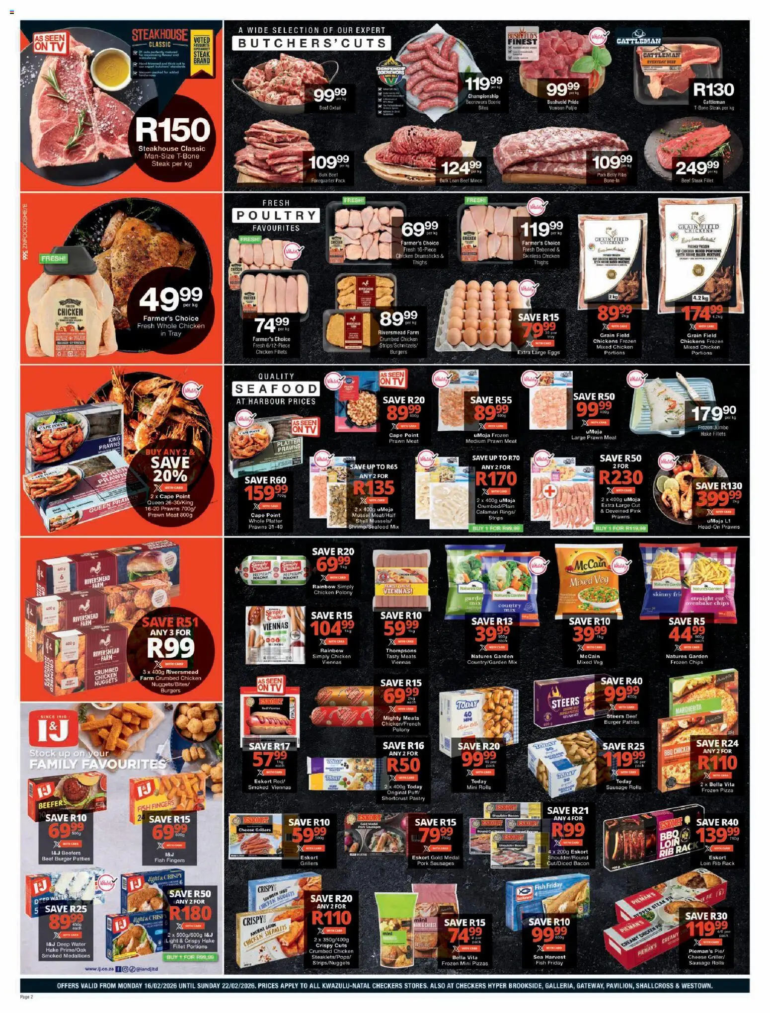 New Checkers catalogue – valid from 16.02.2026 | Page: 2 | Products: Light, Pork, Chips, Bacon