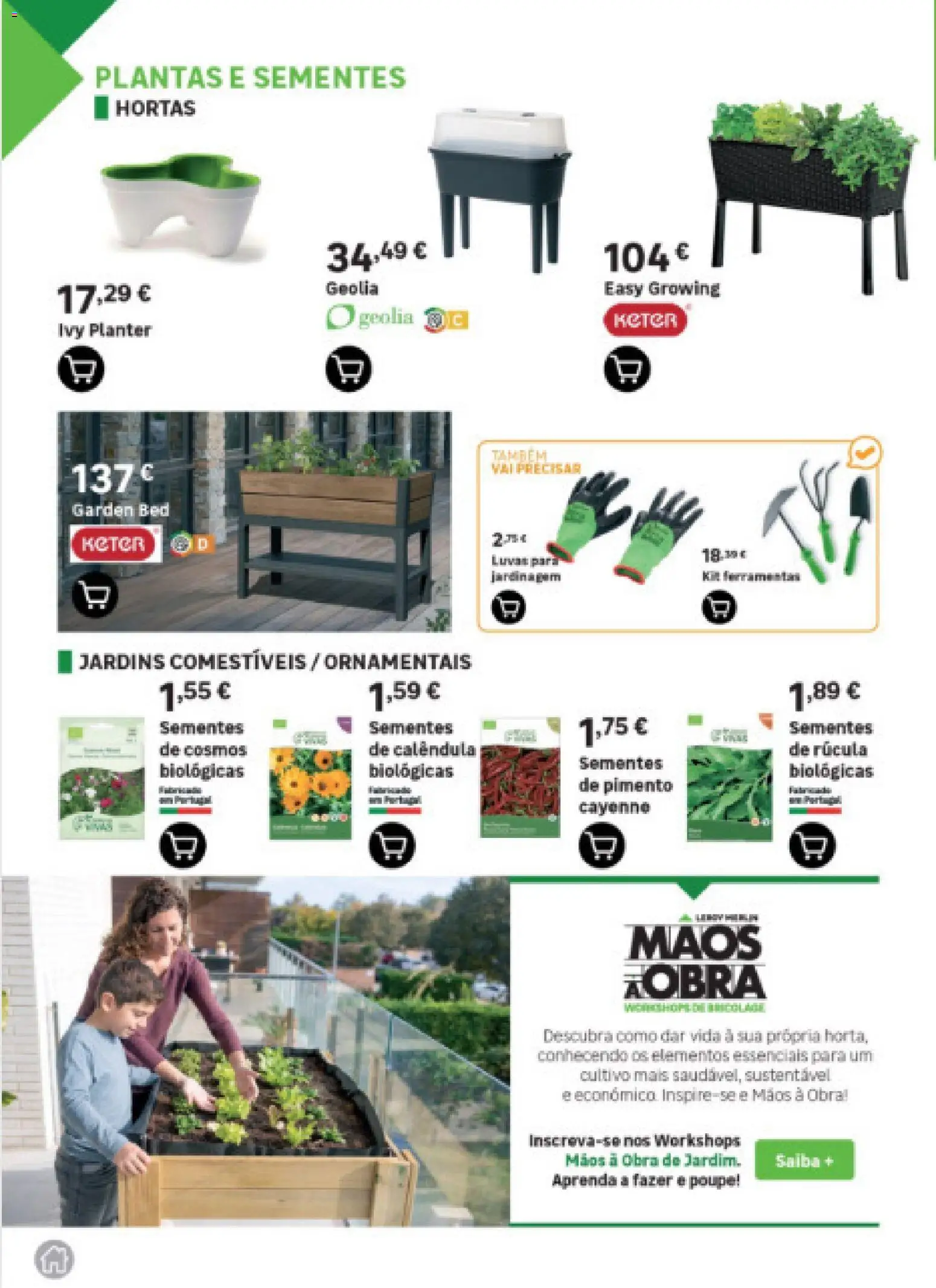 Leroy Merlin Arquipélago da Madeira Jardim │ válido de 12.03.2026 | Página: 76 | Produtos: Luvas, Rúcula, Ferramentas