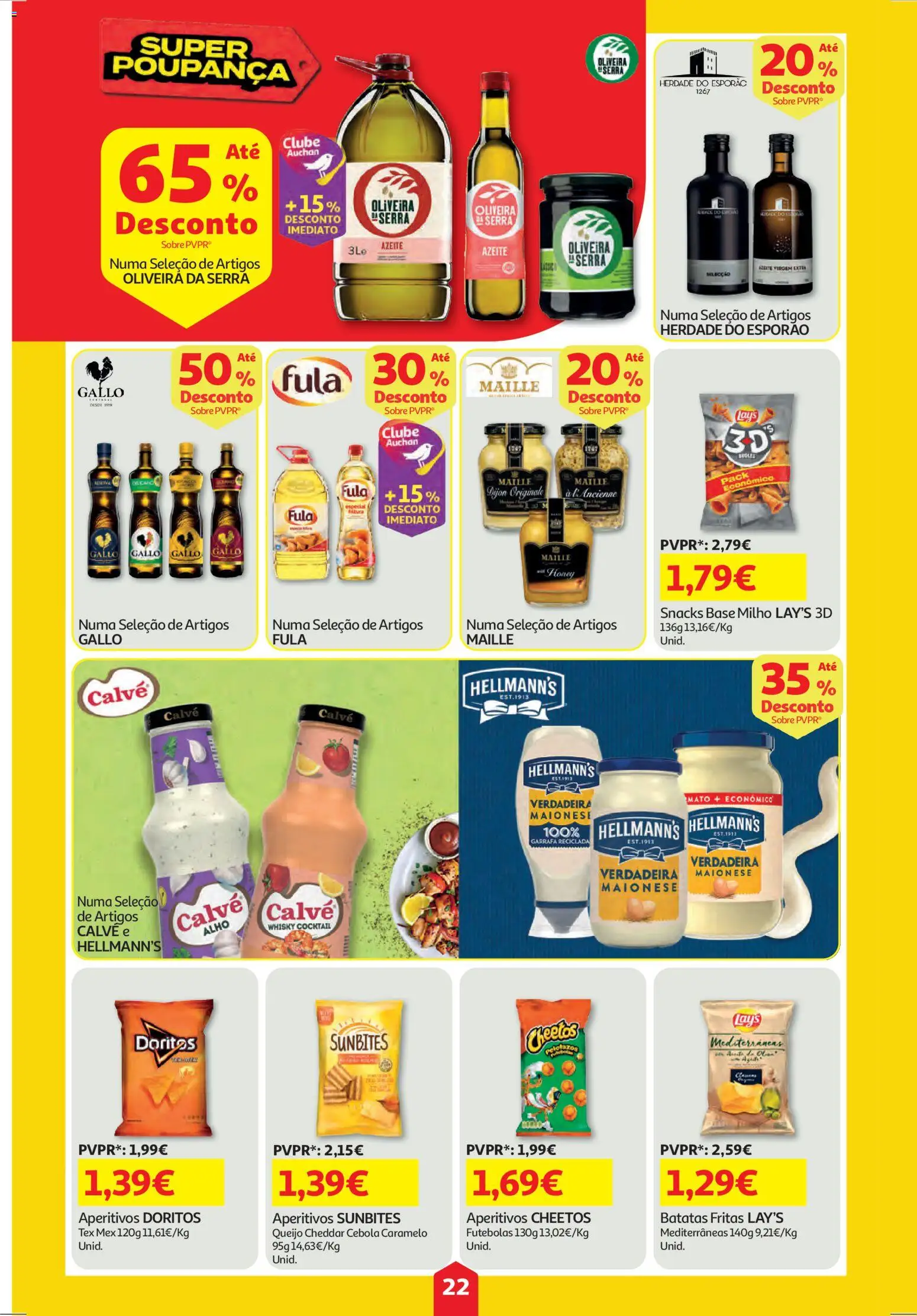 Auchan folheto │ válido de 30.10.2025 | Página: 22 | Produtos: Queijo, Maionese, Batatas fritas, Milho
