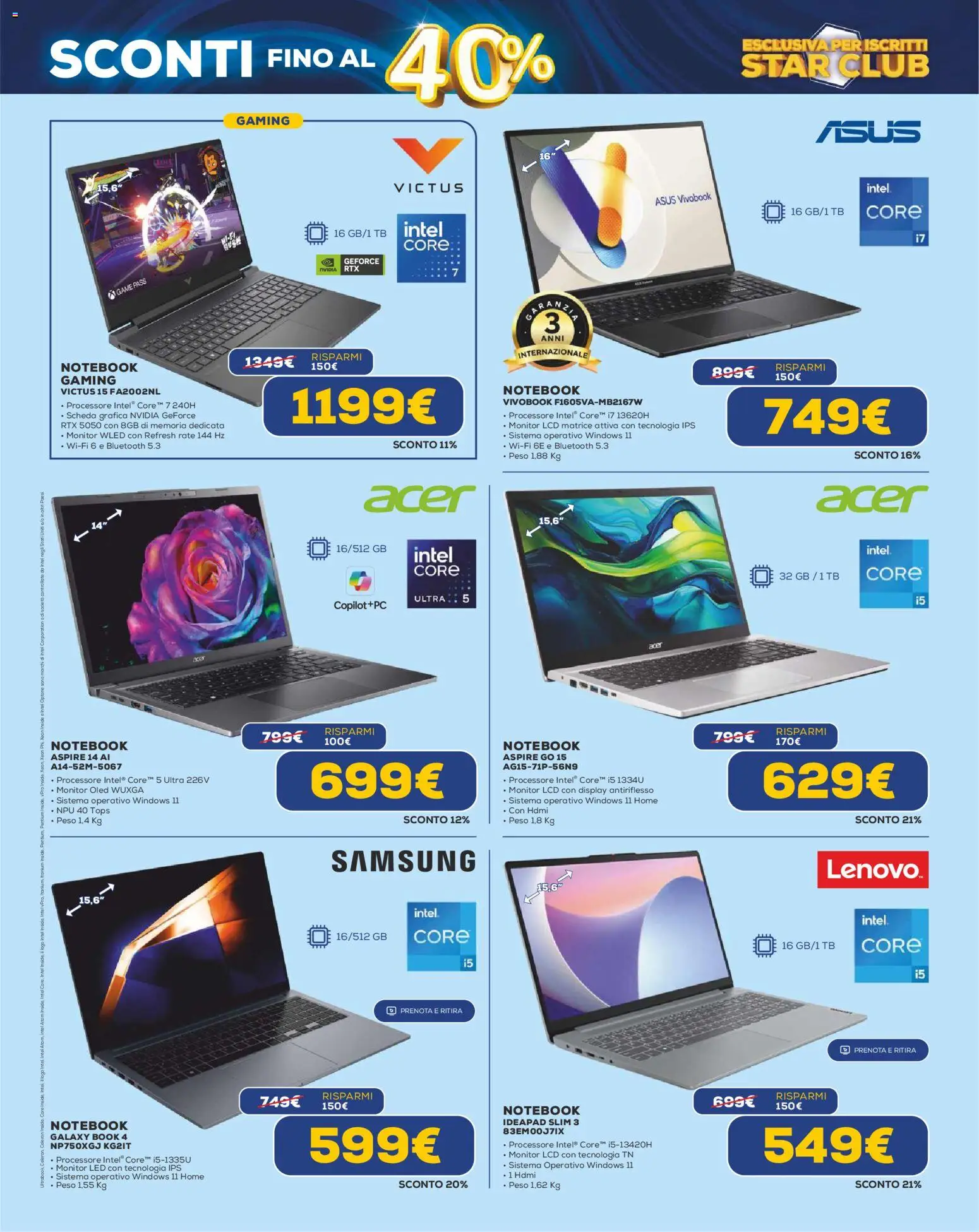 Volantino Euronics del 22.01.2026 | Pagina: 18 | Prodotti: Monitor, Notebook, Samsung