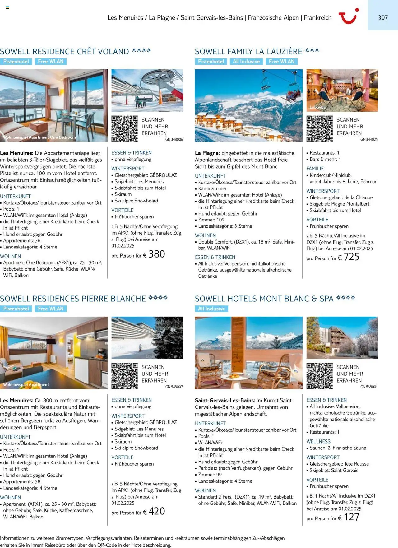 TUI Prospekt 	 – gültig ab 01.11.2024 | Seite: 307 | Produkte: Babybett, Ski, Snowboard