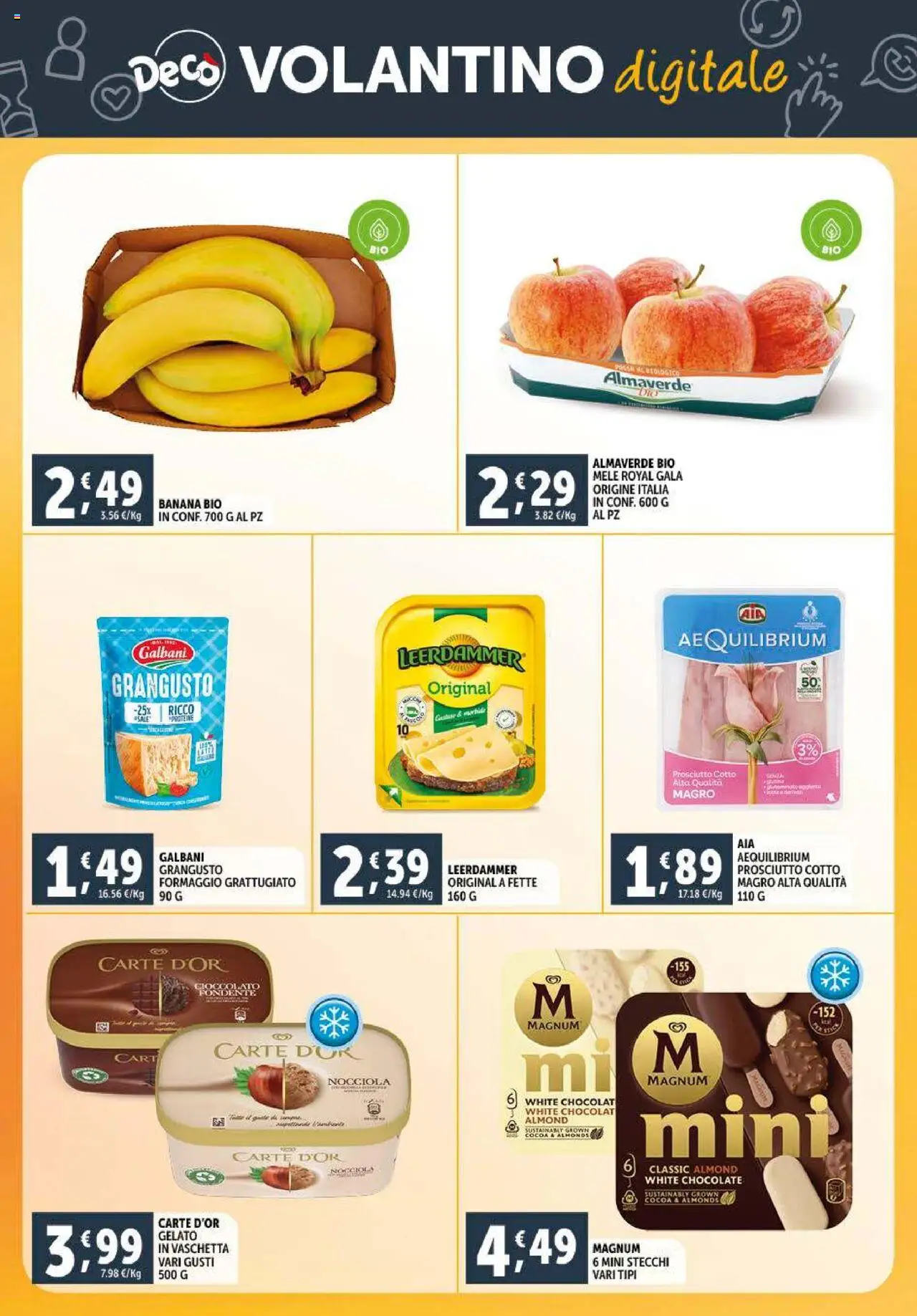Volantino Decò del 23.09.2025 | Pagina: 22 | Prodotti: Cioccolato, Mele, Formaggio, Prosciutto
