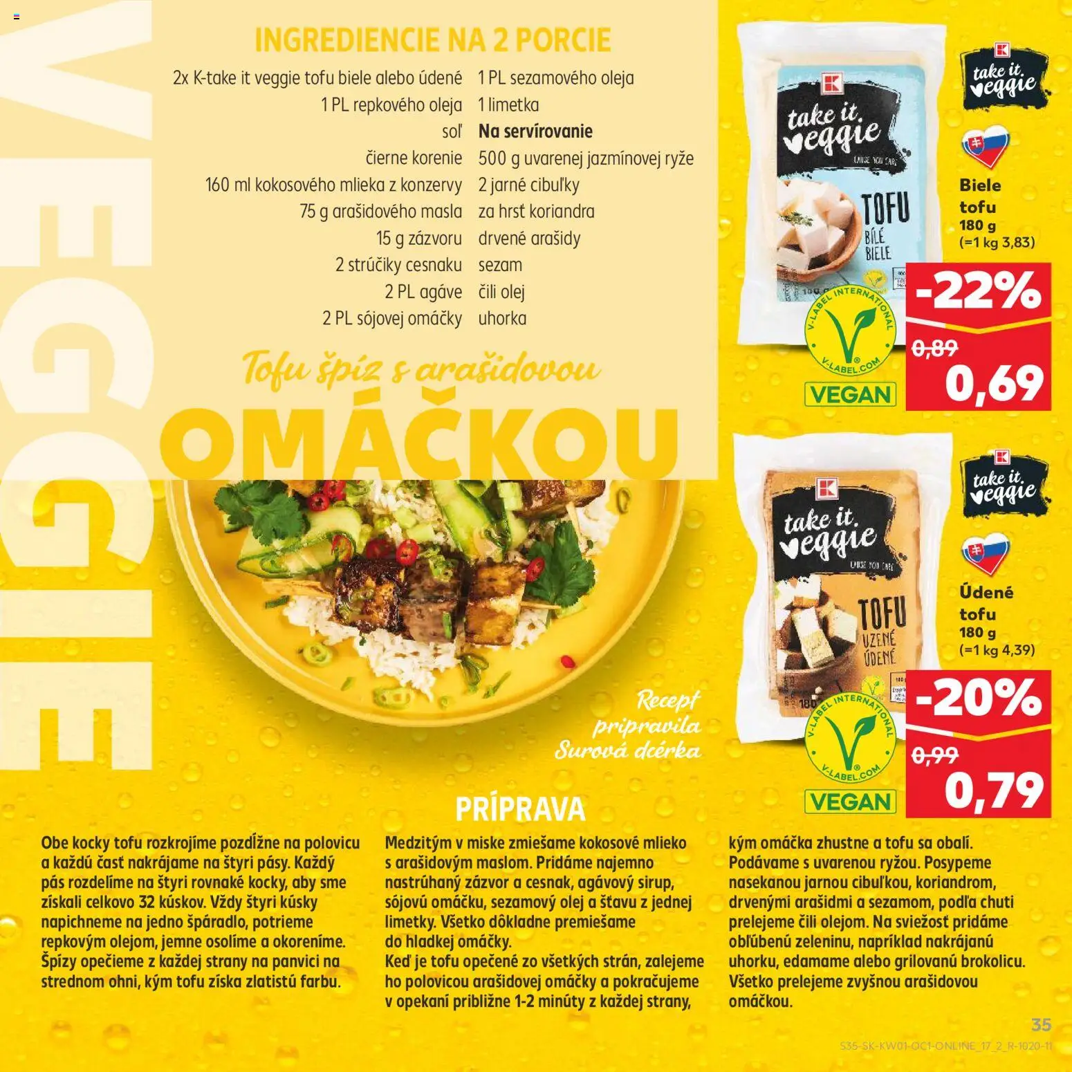 Kaufland SK akciós ujság - amely érvényes a következő dátumtól: 03.01.2026 | Oldal: 35 | Termékek: Tofu, Vegán