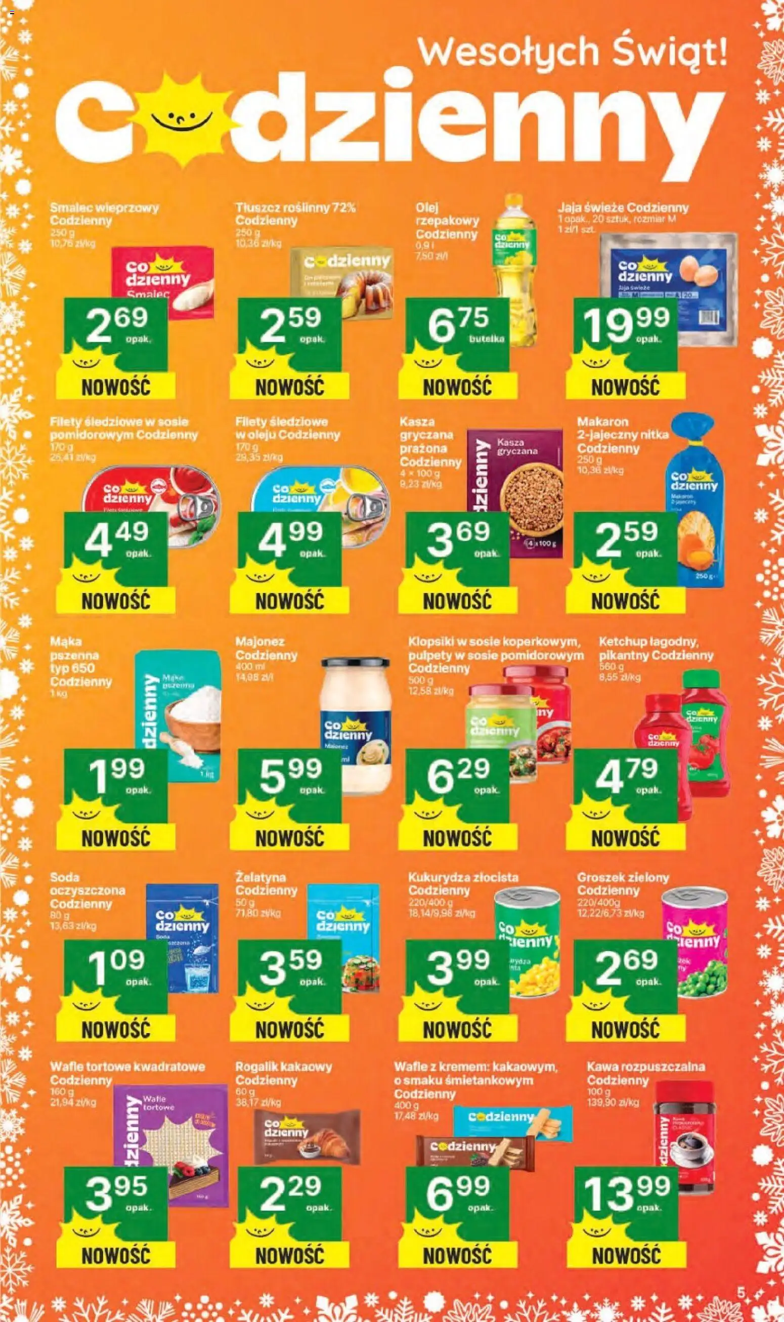 Delikatesy Centrum Gazetka - Sklepy Własne od 11.12.2025 | Strona: 5 | Produkty: Ketchup, Klopsiki, Olej, Jaja